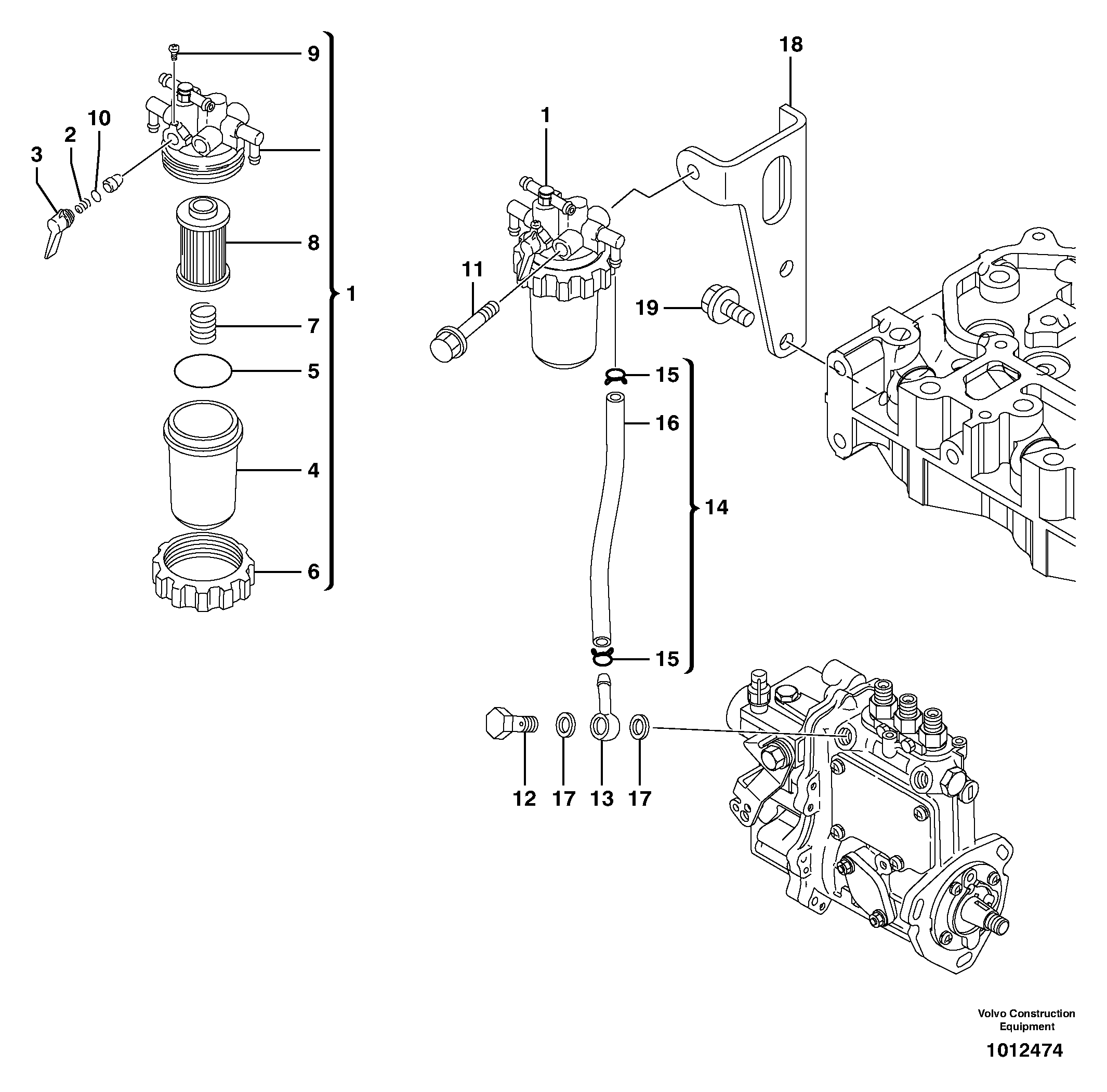 Fuel filter — volvo parts diagram