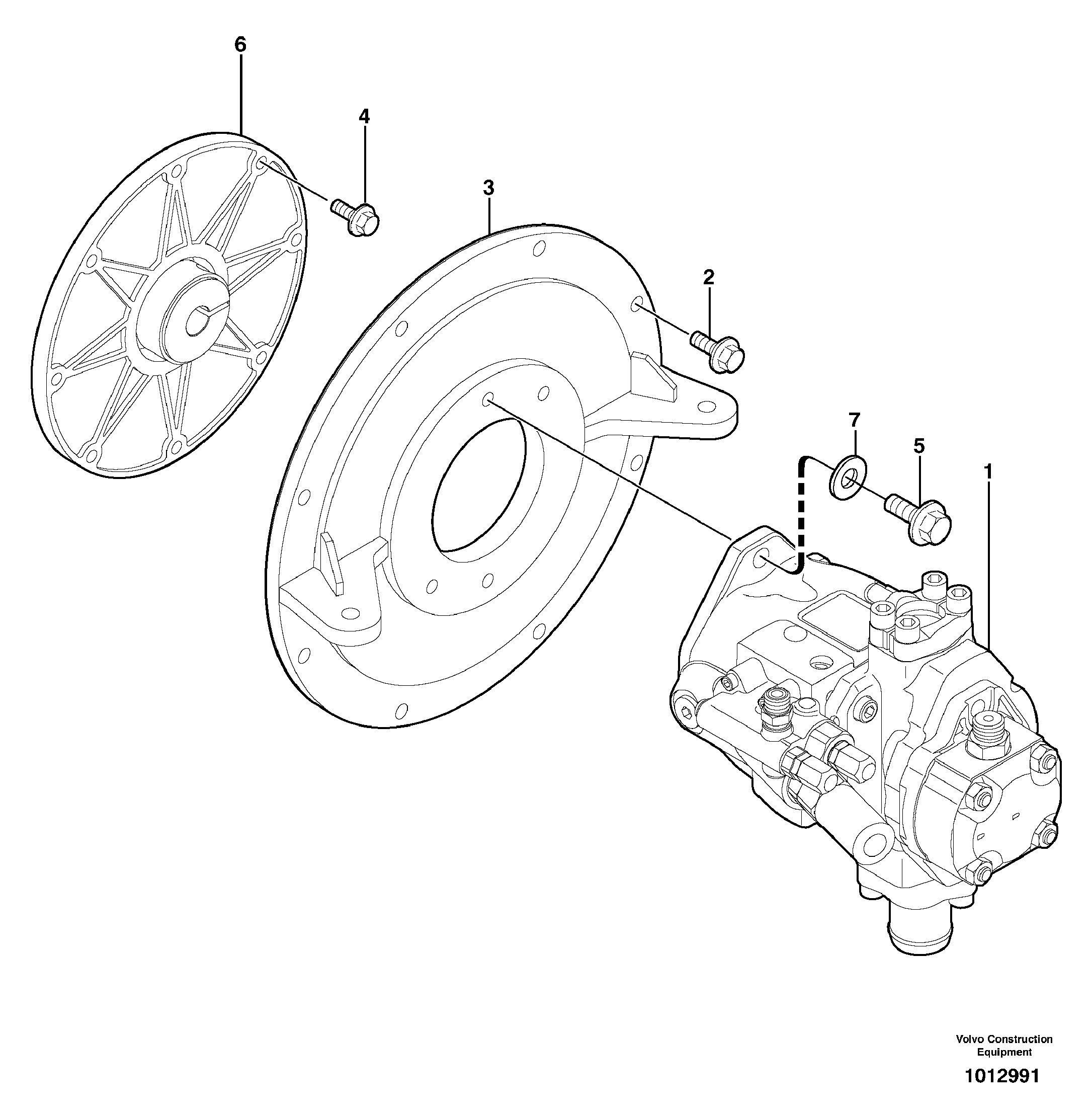 Engine coupling / hydraulic pump — volvo parts diagram
