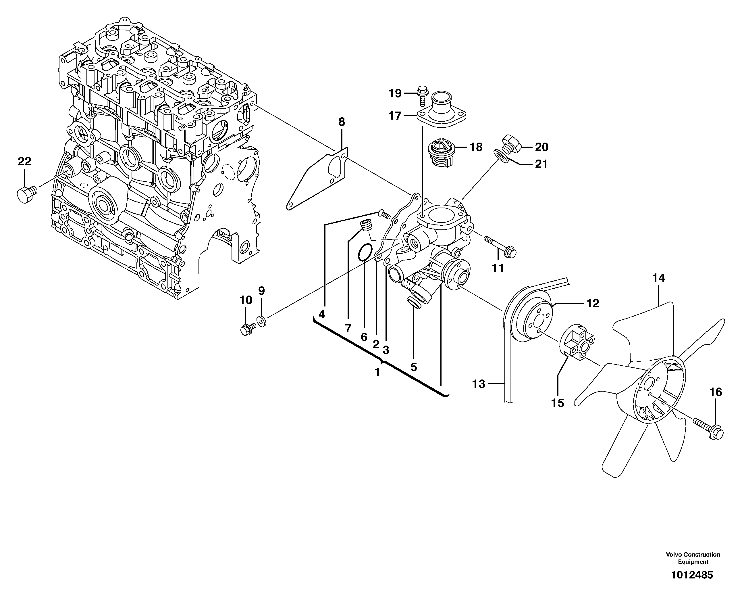 Water pump — volvo parts diagram