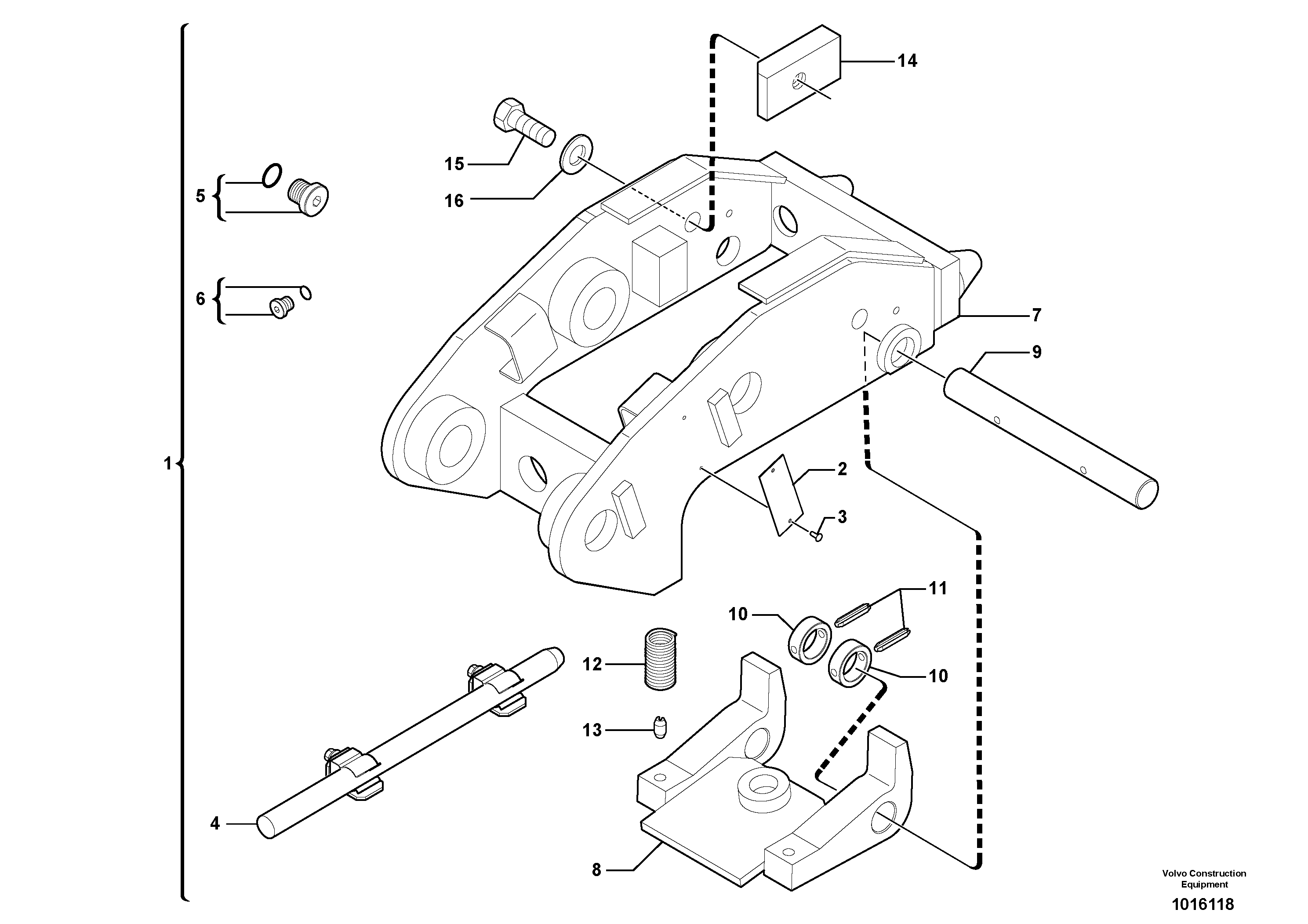 Tool holder / mechanical control — volvo parts diagram