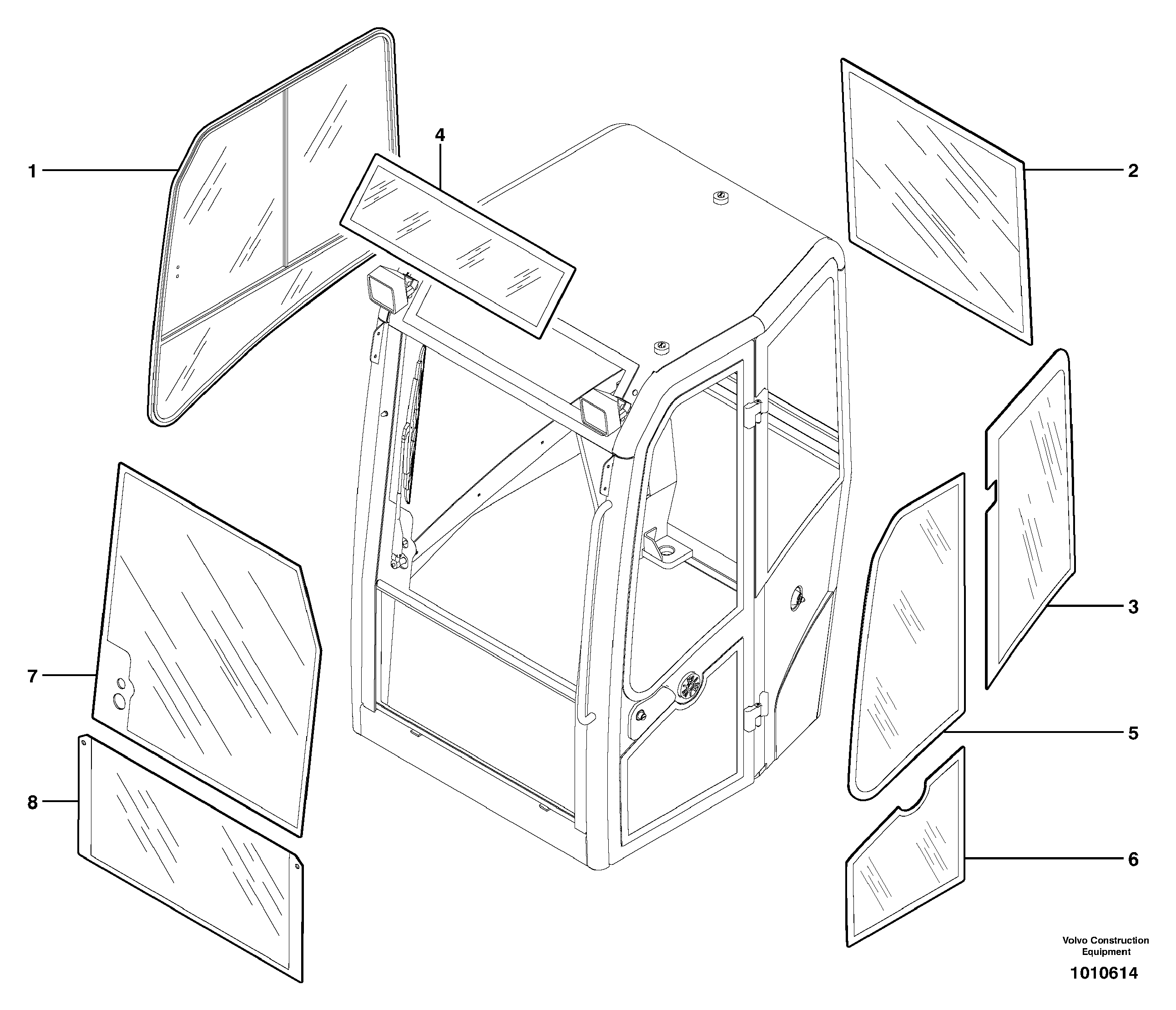 Cab : glass — volvo parts diagram