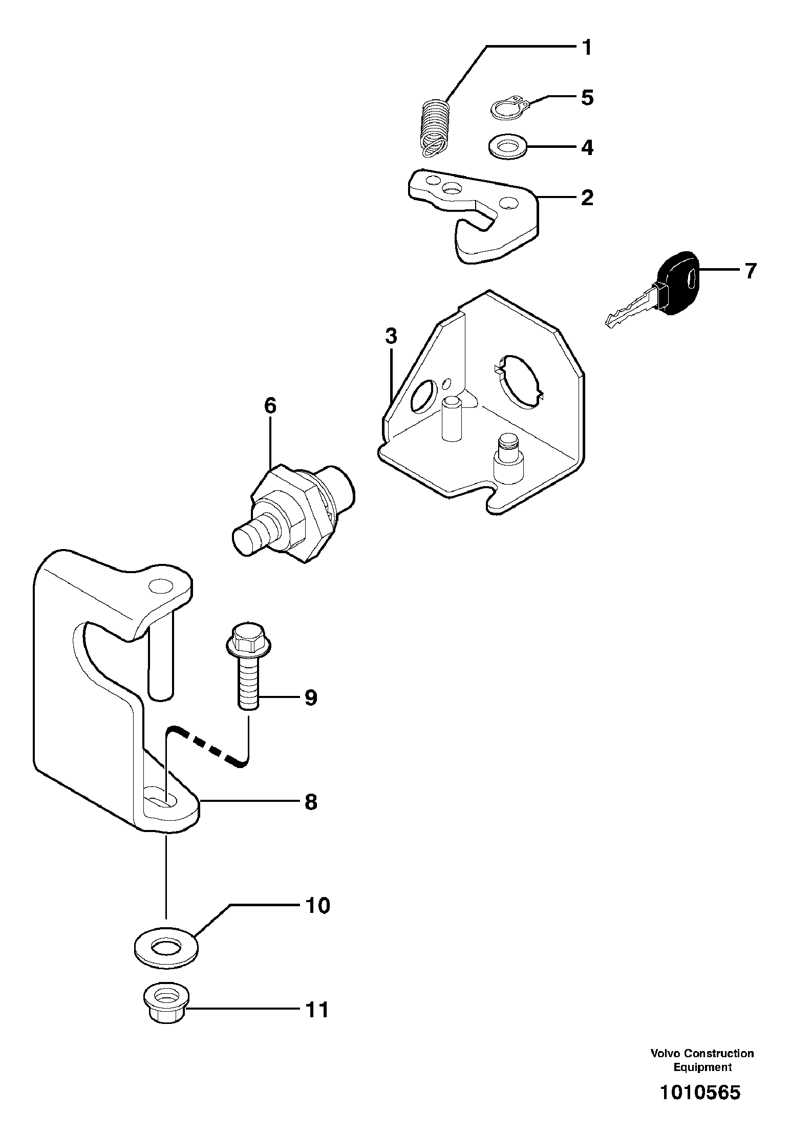 Lock ( engine coverage ) — volvo parts diagram