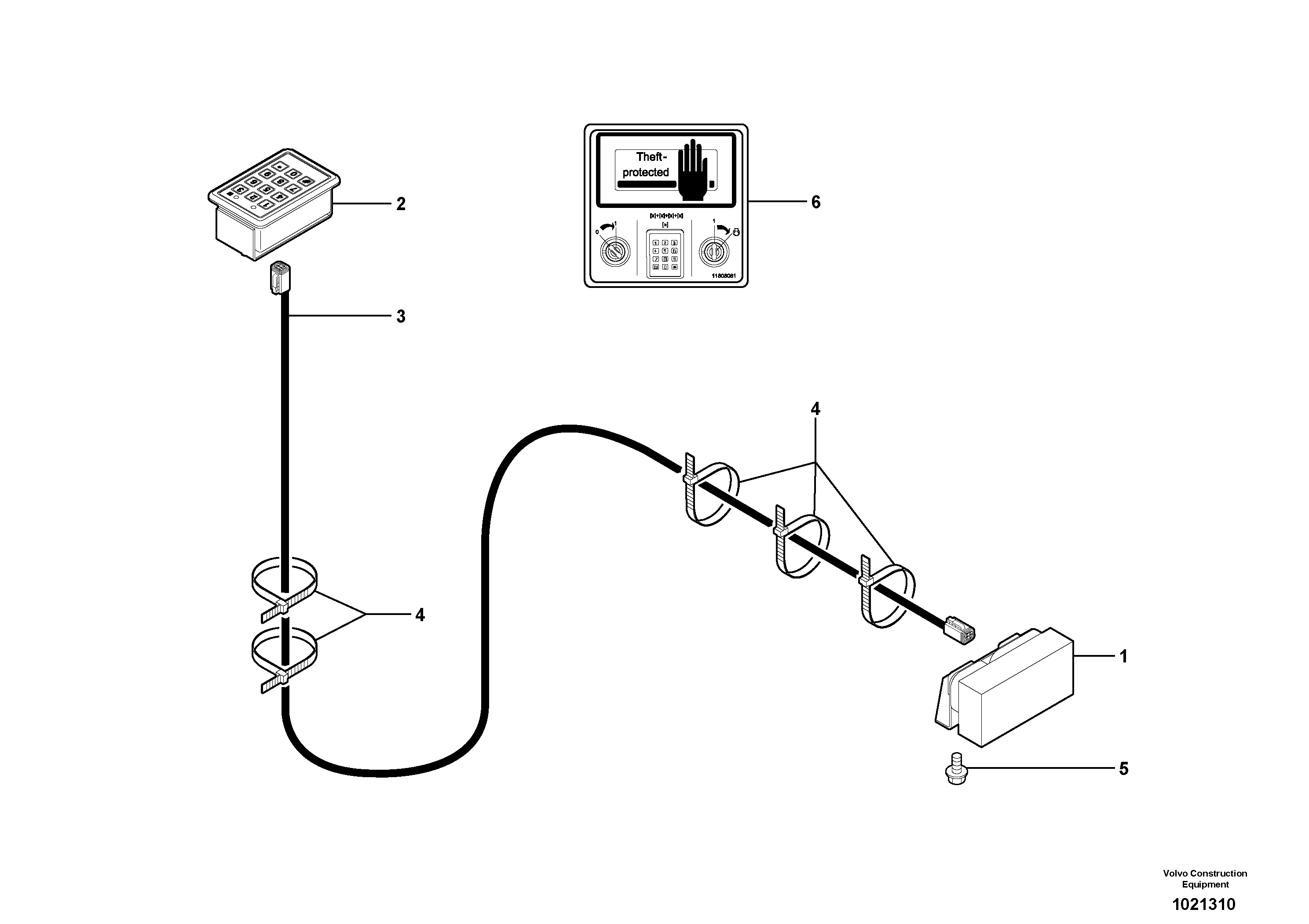 Coded keypad ( anti-start ) — volvo parts diagram