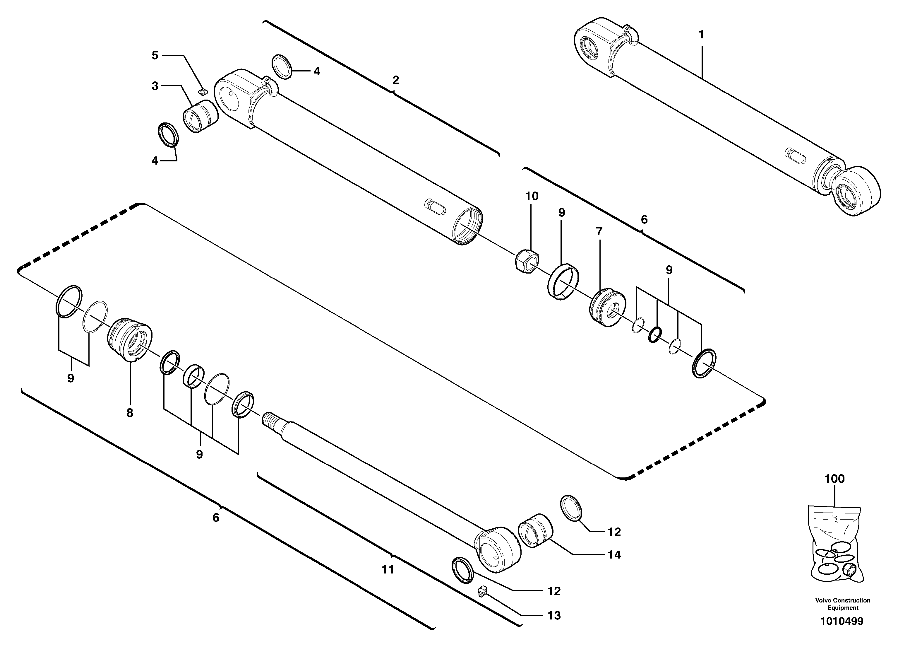 Bucket cylinder — volvo parts diagram