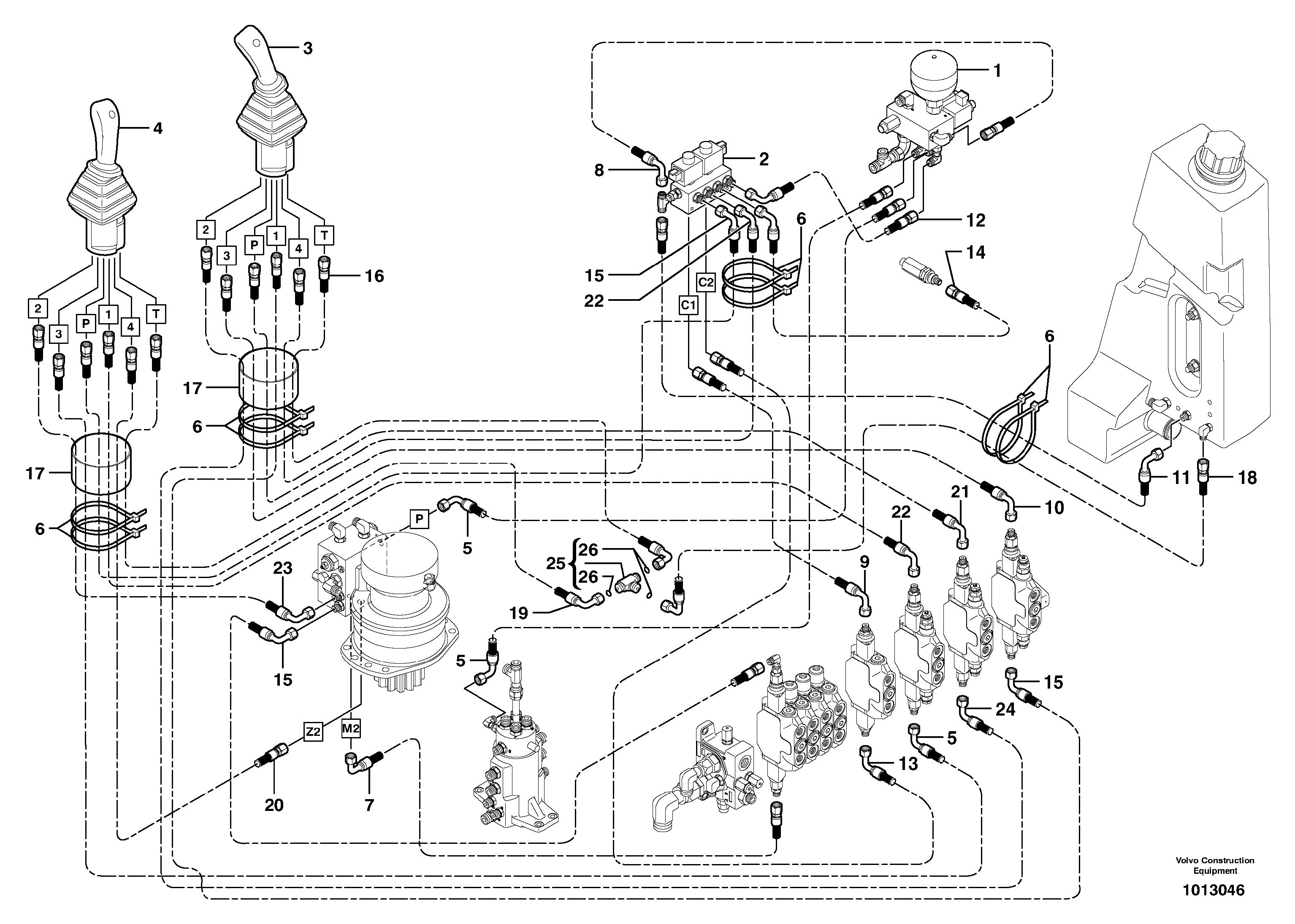 Hydraulic circuit ( low pressure )  STD — volvo parts diagram