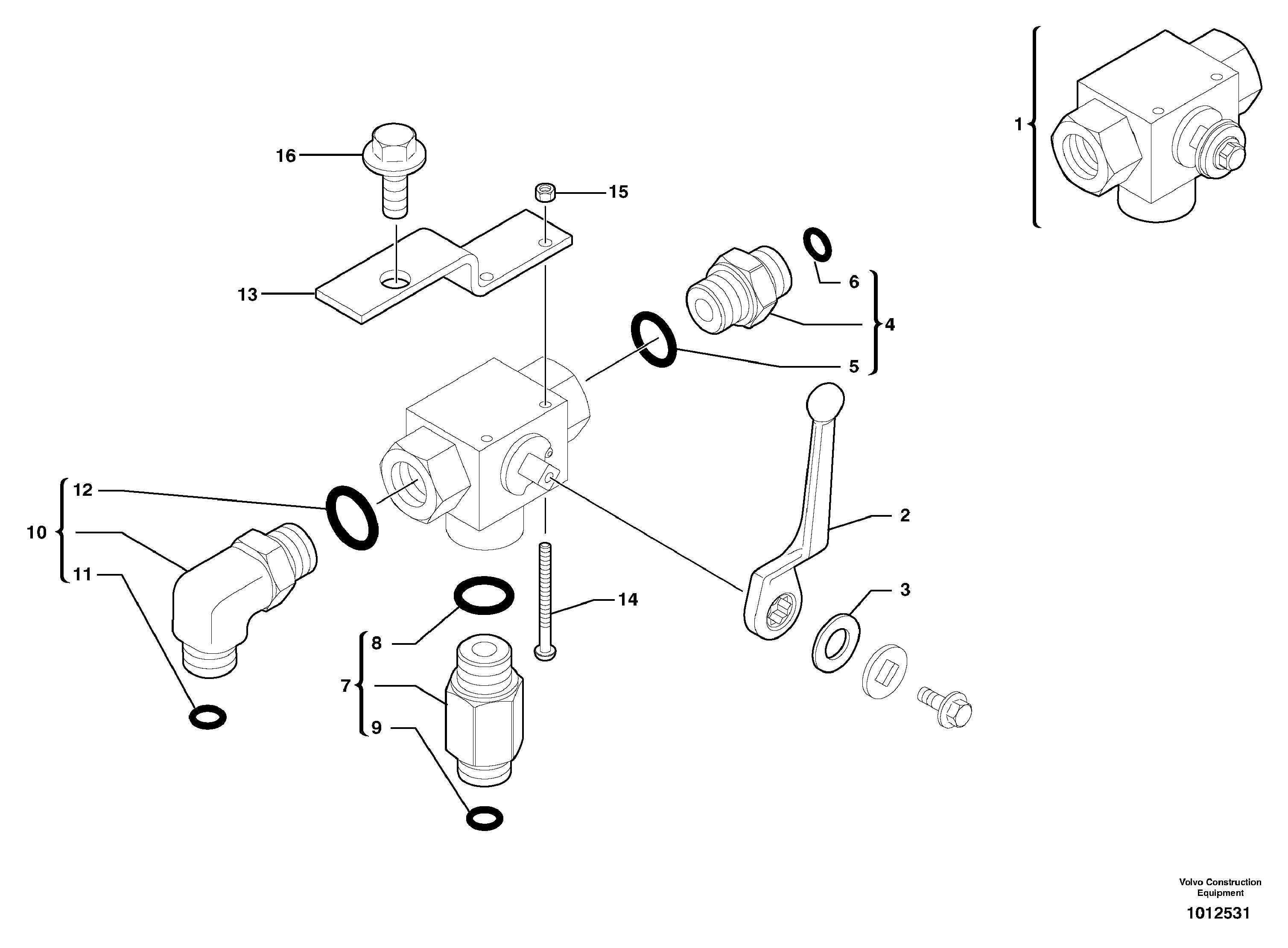 Three-way valve — volvo parts diagram