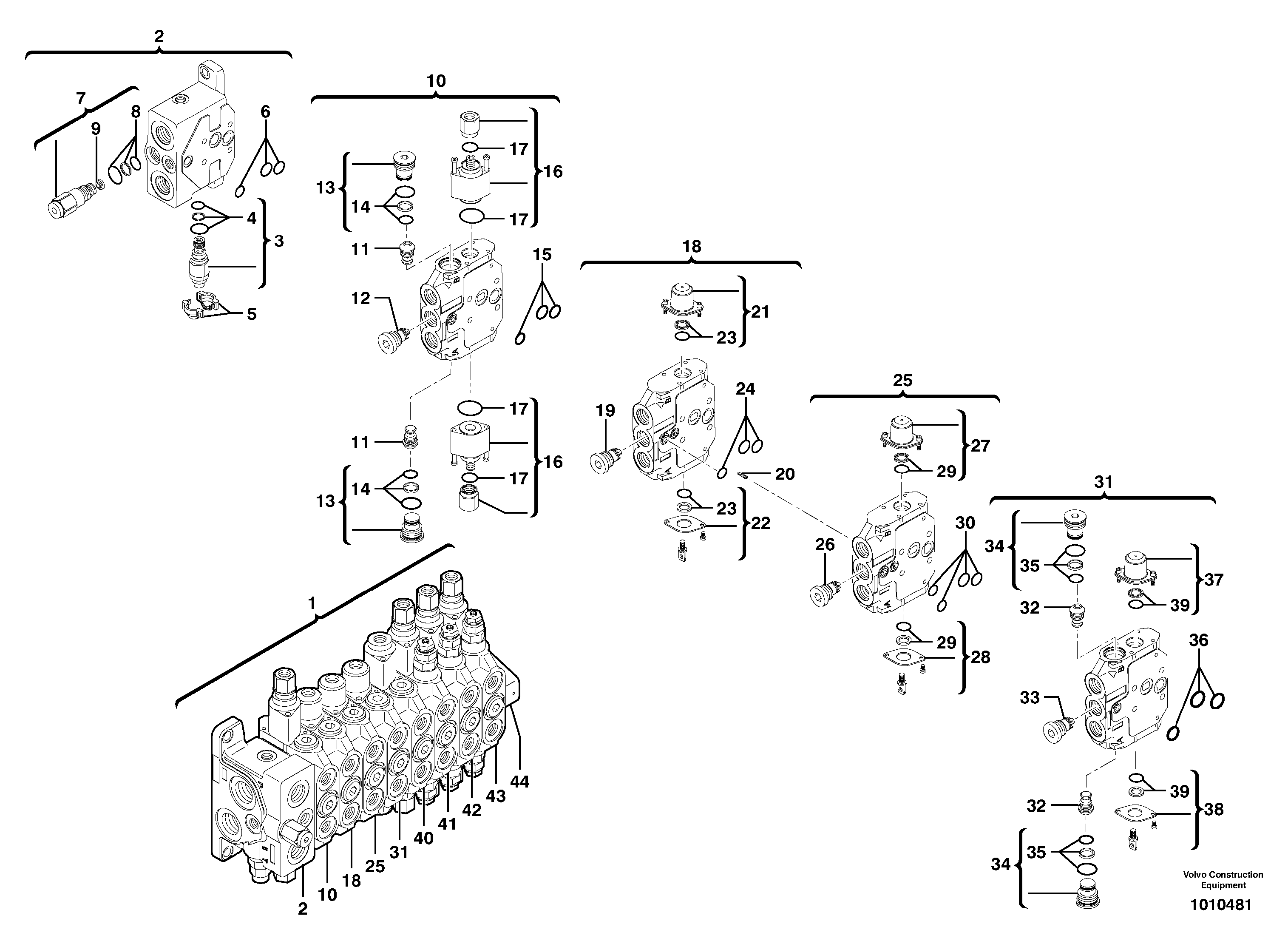 Control valve : 8 spools — volvo parts diagram
