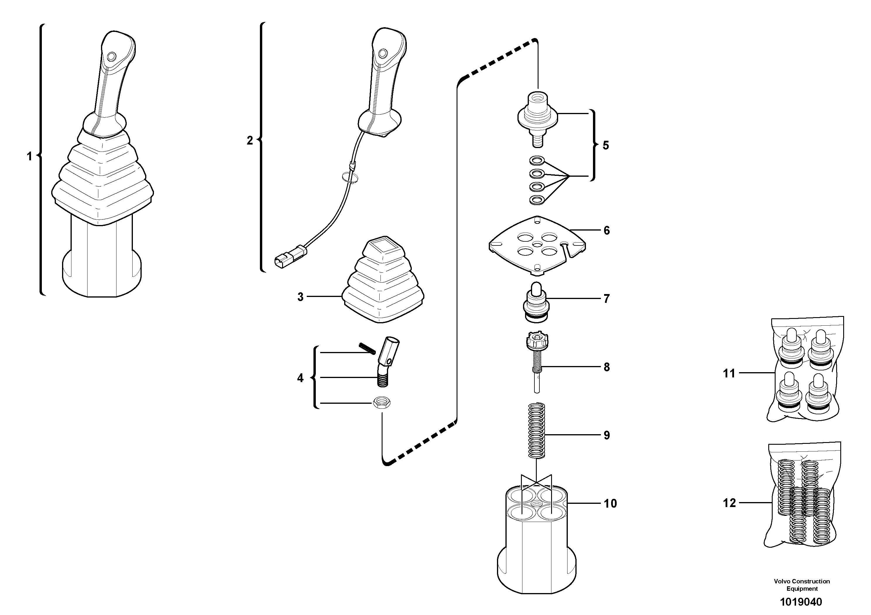 Control lever : dipper arm / slewing ( left ) — volvo parts diagram