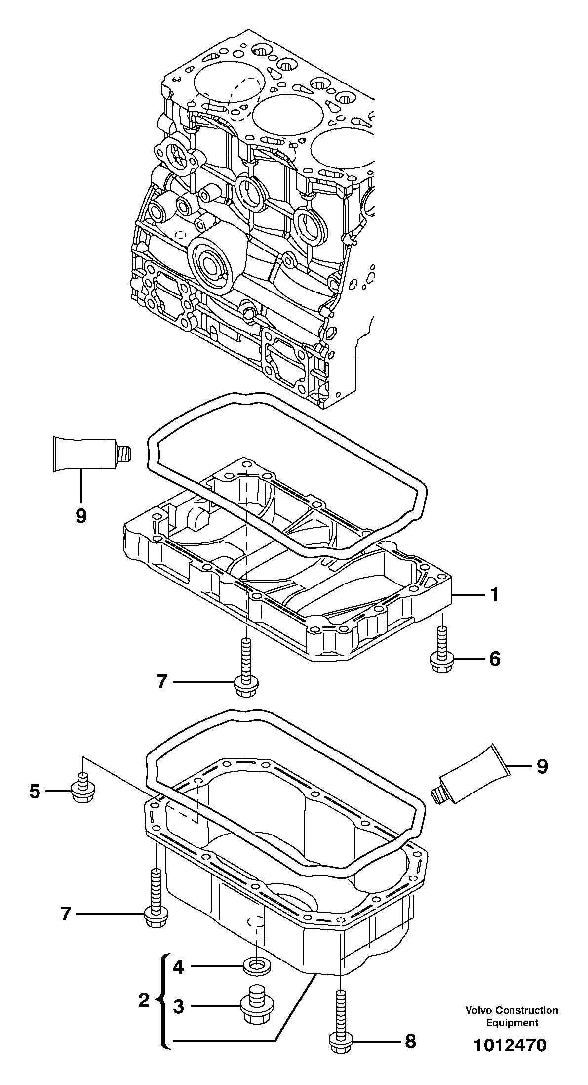 Oil sump — volvo parts diagram
