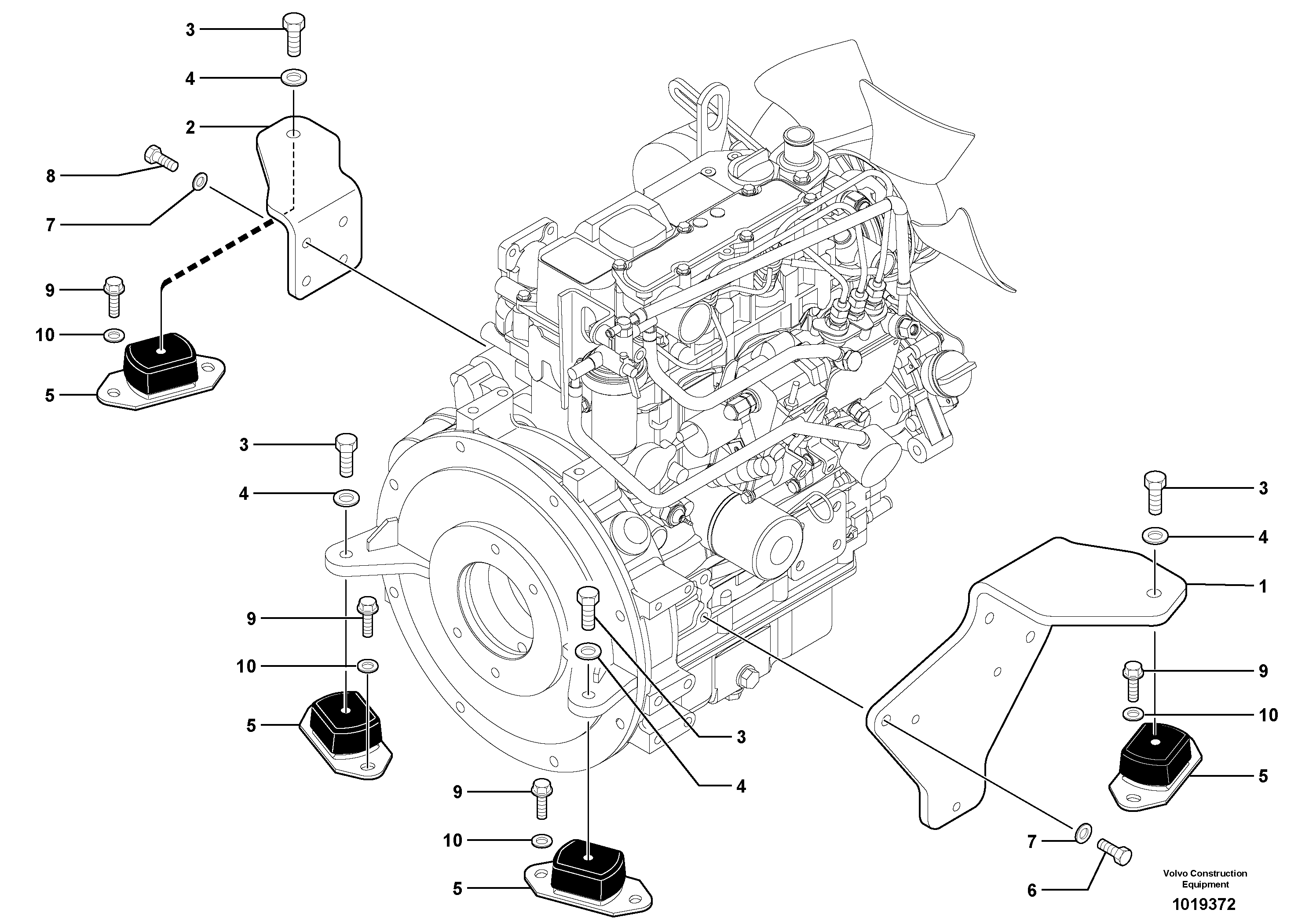 Engine mounts — volvo parts diagram