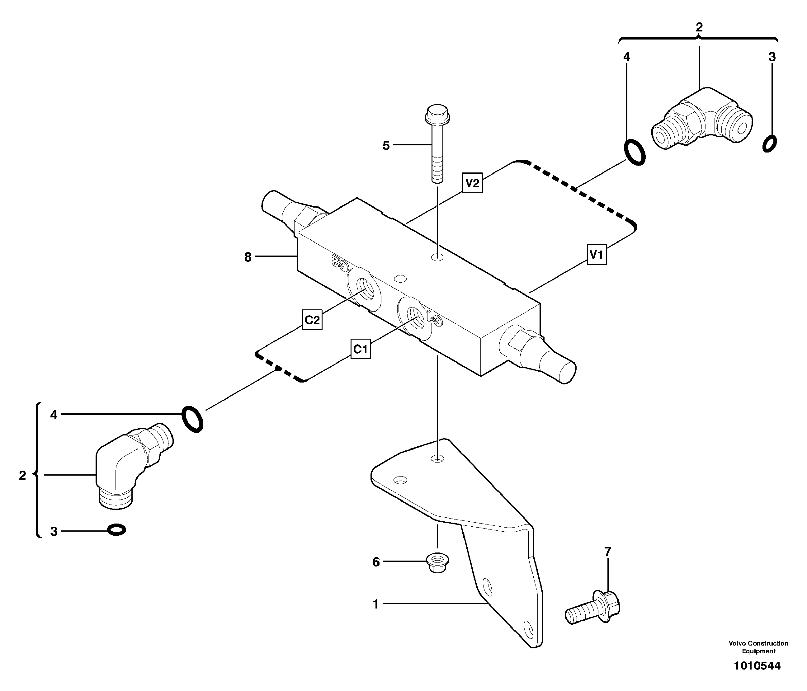 Balancing valve ( offset cylinder ) — volvo parts diagram