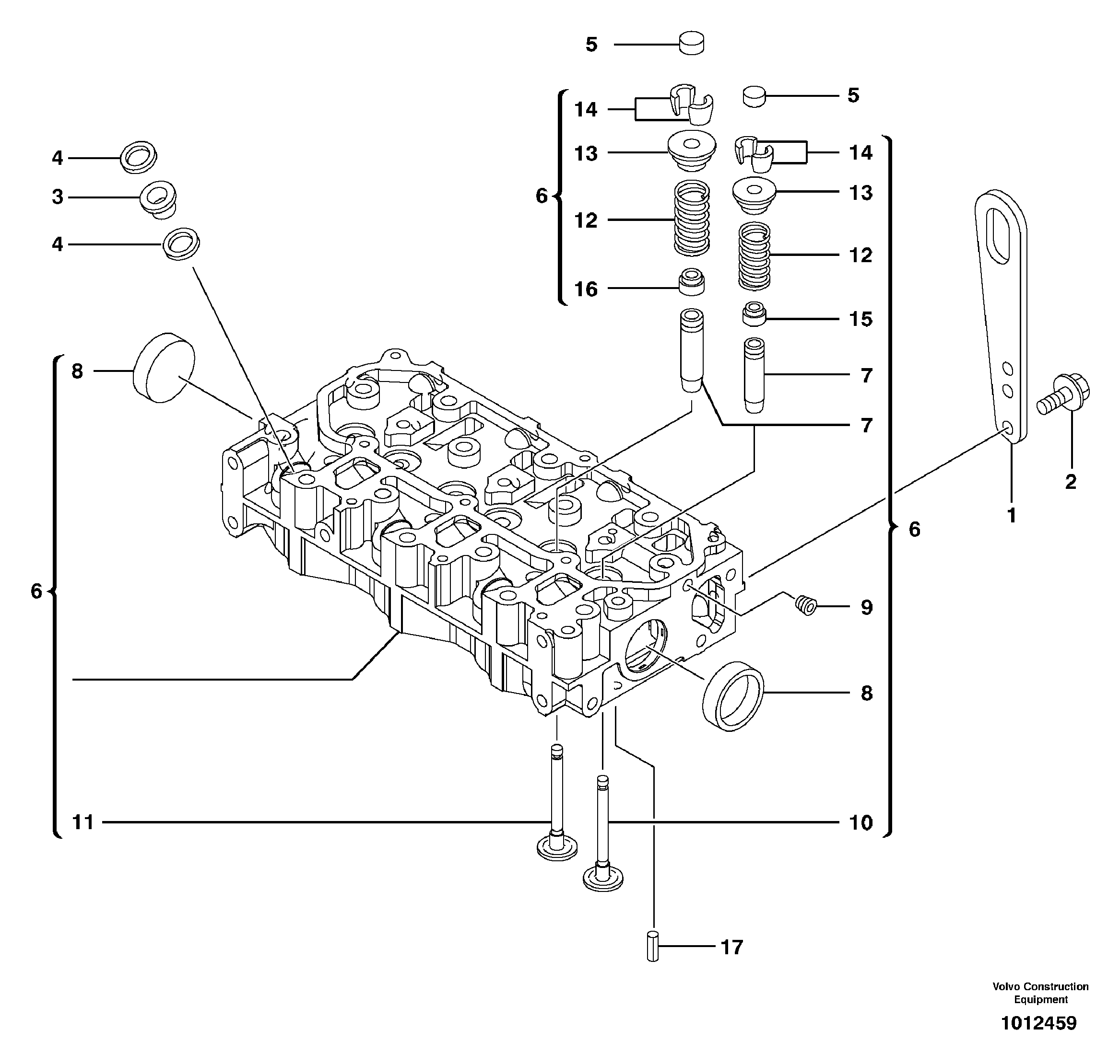 Cylinder head — volvo parts diagram