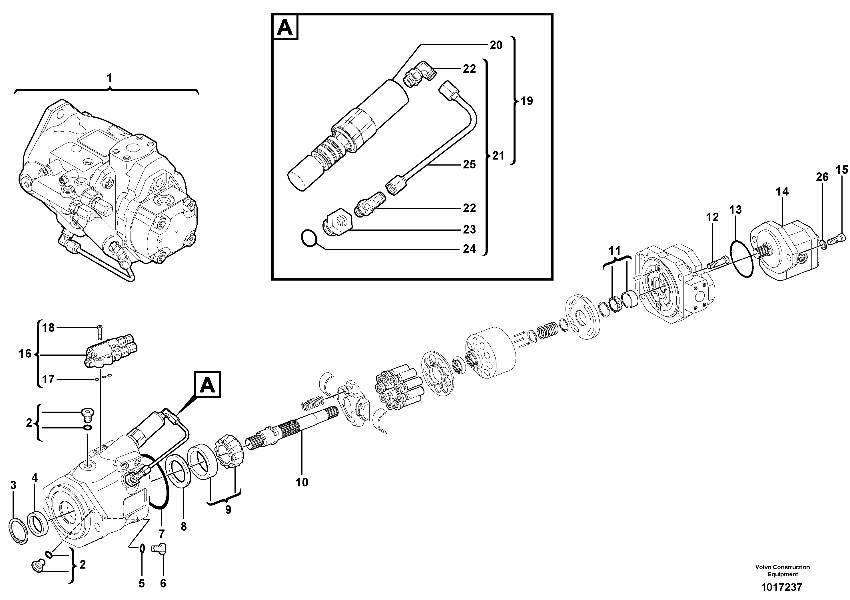 Hydraulic pump — volvo parts diagram