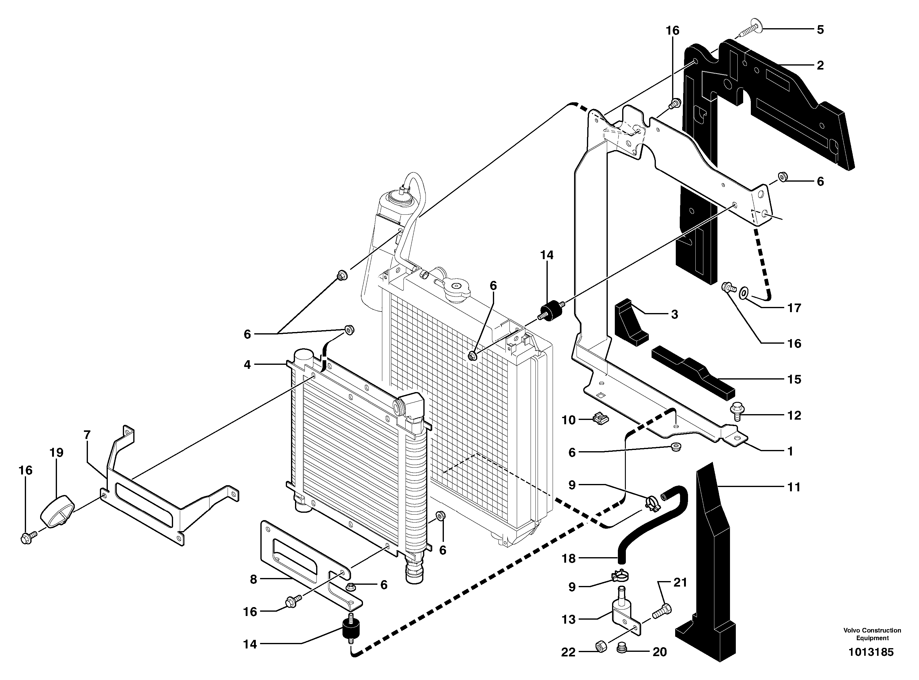 Radiator installation — volvo parts diagram