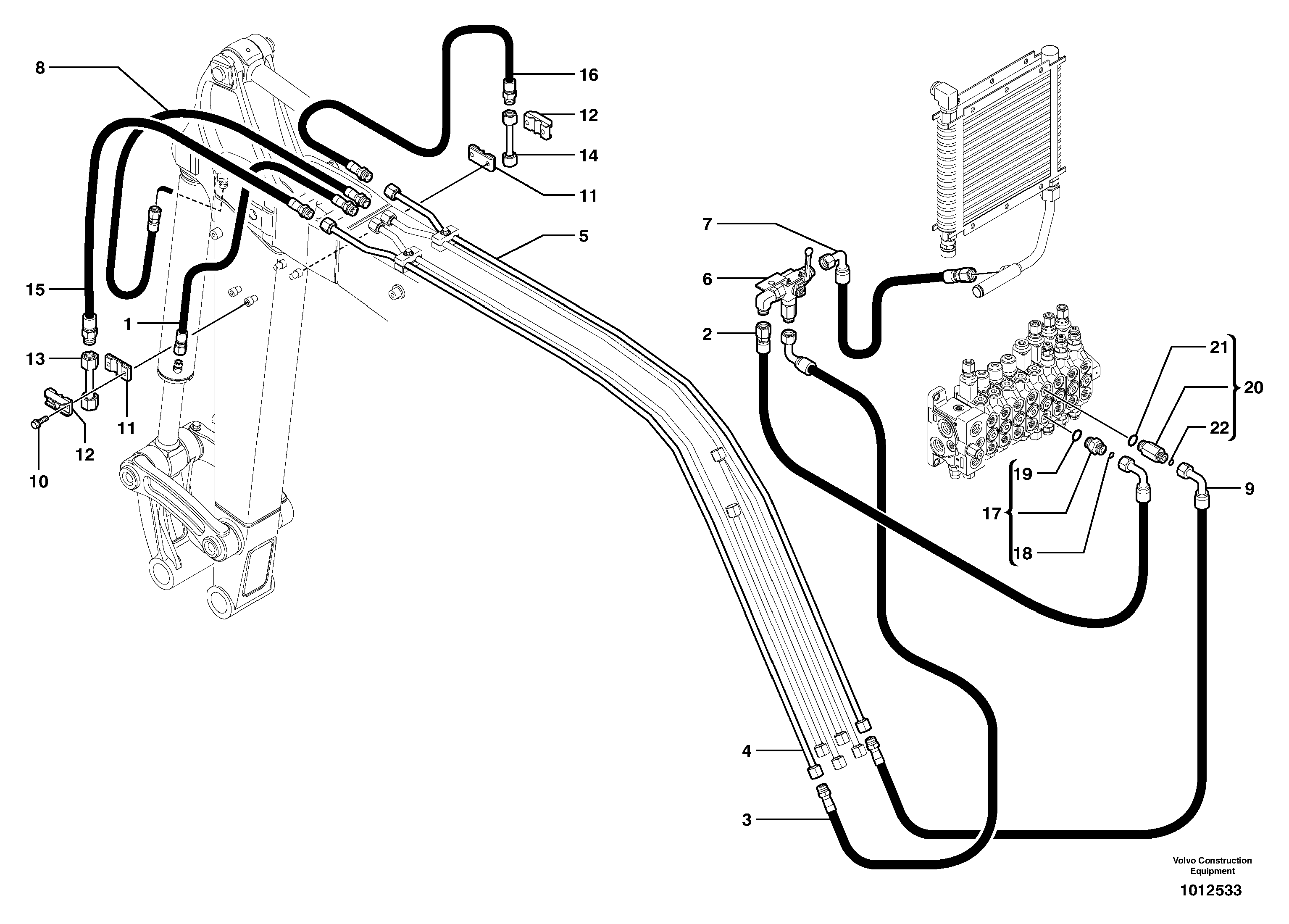 Hydraulic circuit ( double-acting ) — volvo parts diagram