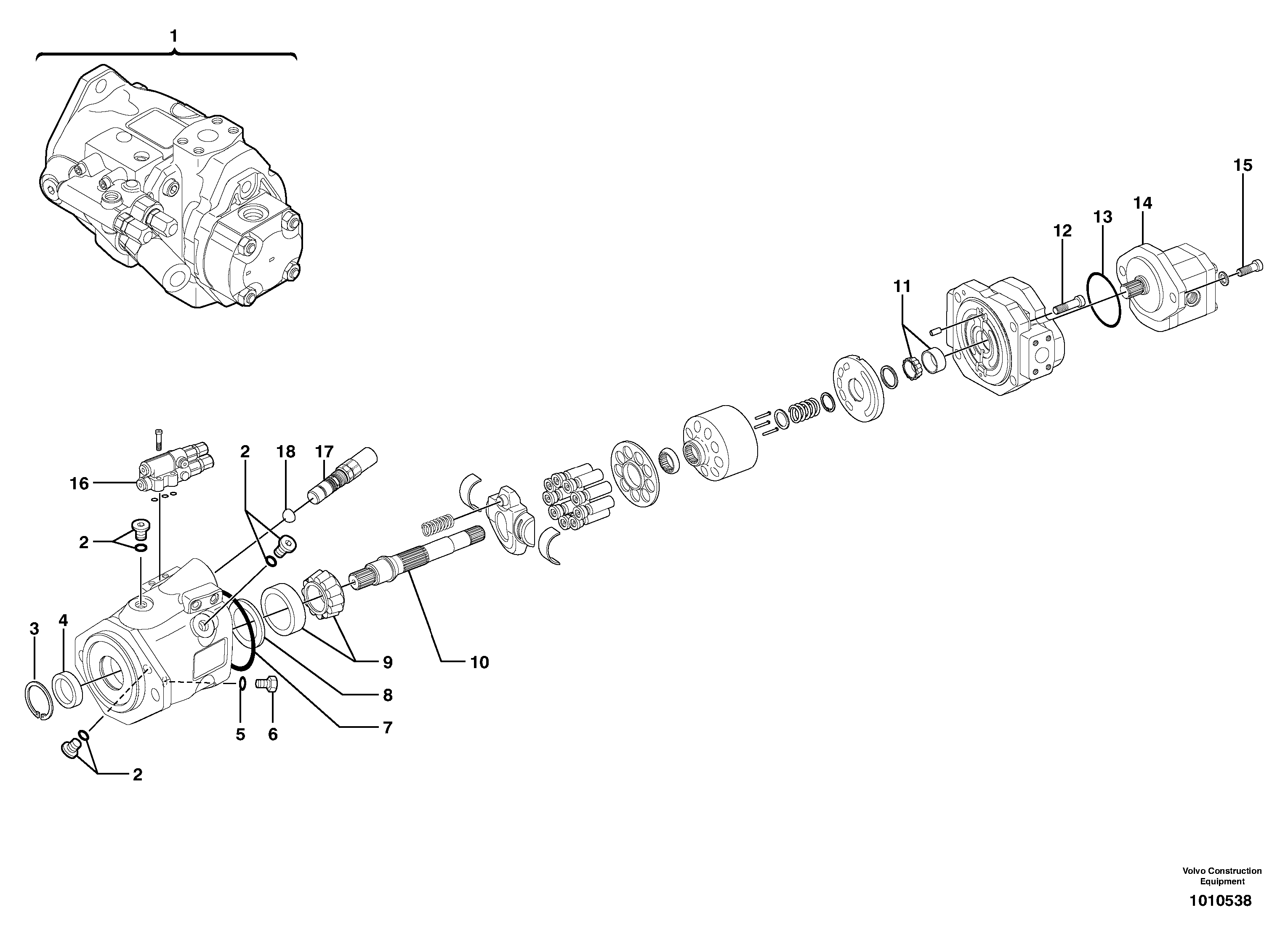 Hydraulic pump — volvo parts diagram