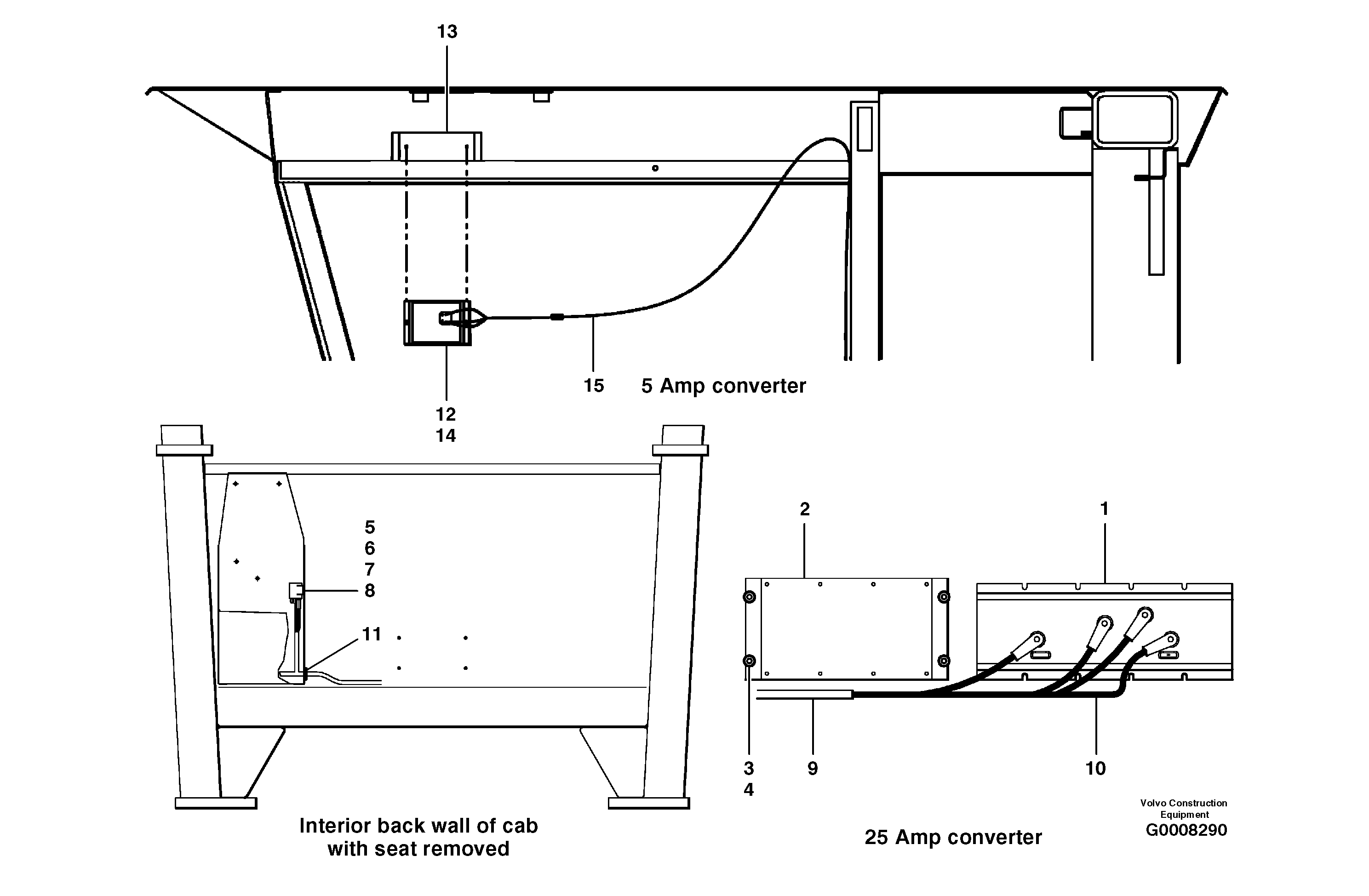 Converters - 24 volt - 12 volt  S/N 35000 - 35049, 35052 - 35060 — volvo parts diagram