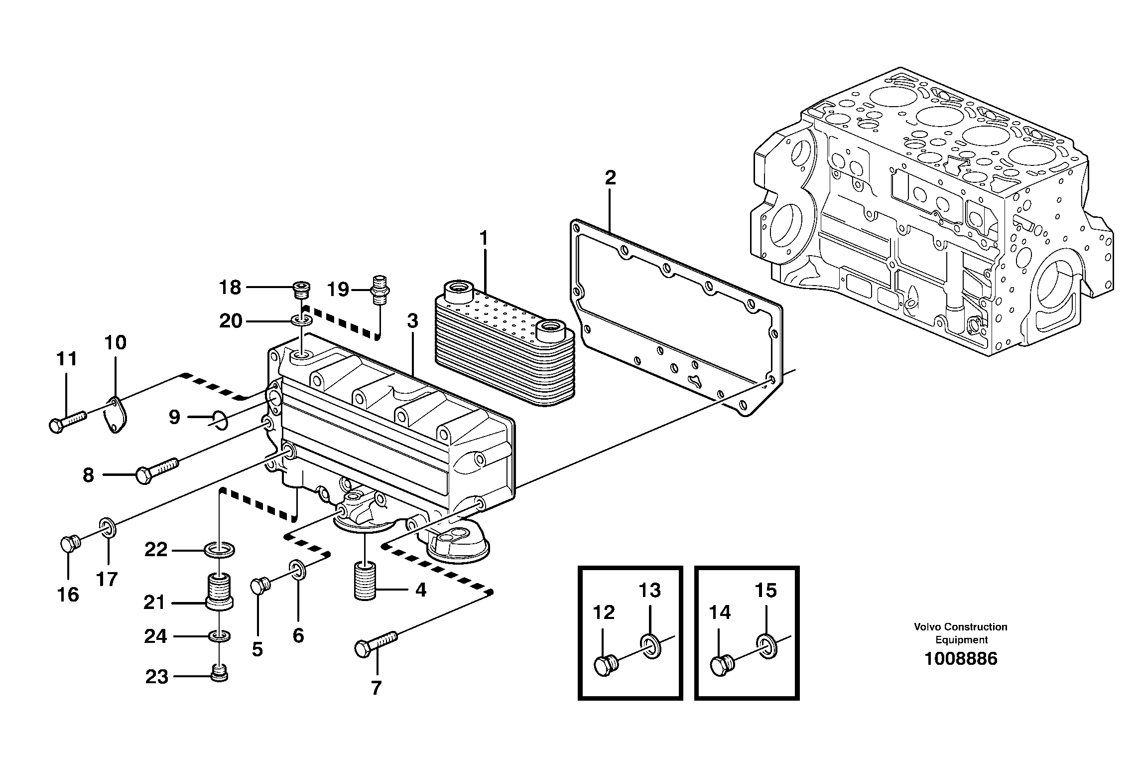 Oil cooler — volvo parts diagram