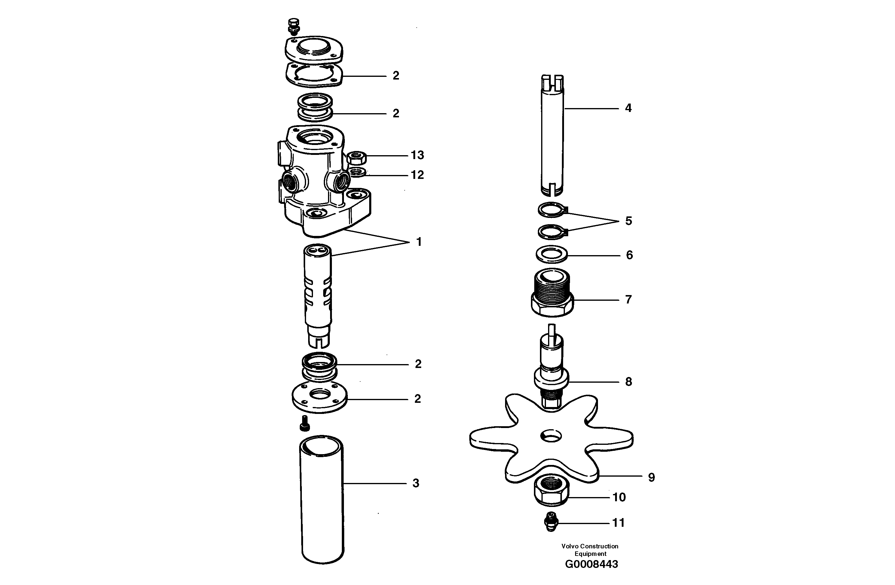 Circle turn valve — volvo parts diagram
