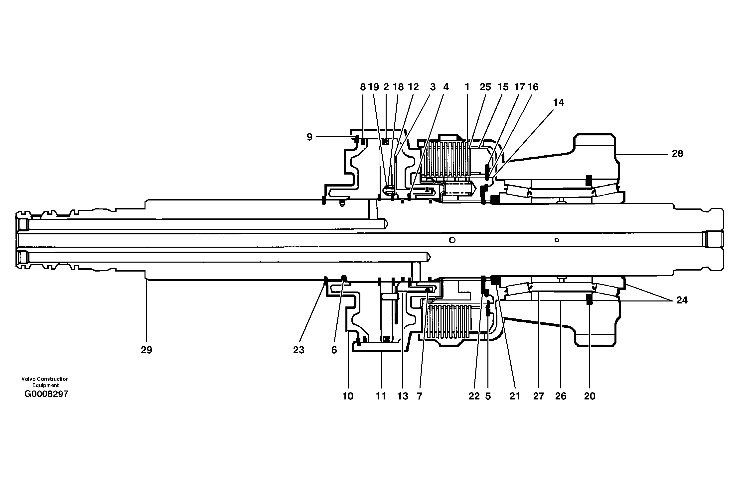 Reverse clutch and shaft — volvo parts diagram