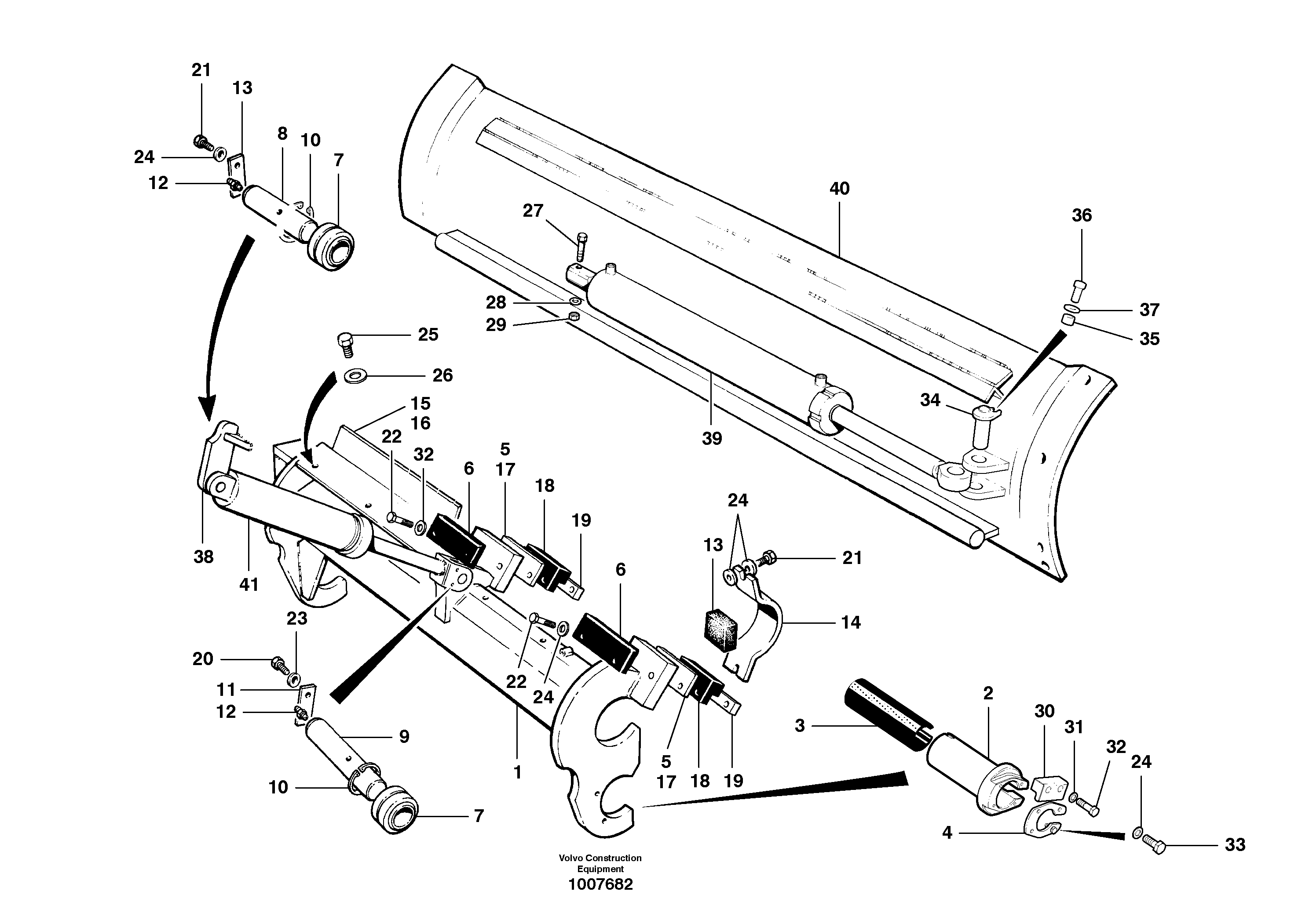 Moldboard installation  MODEL G710B, S/N 35050, 35051, 35061 - — volvo parts diagram