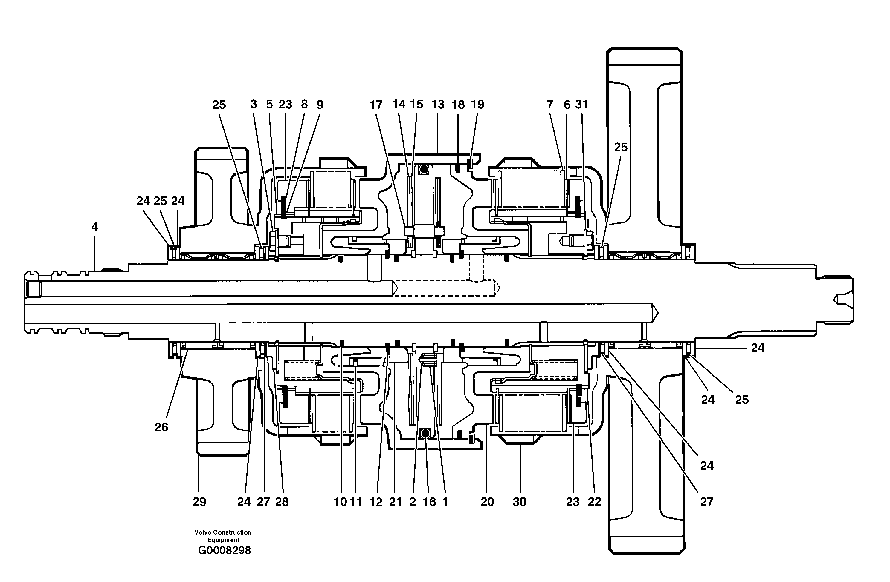 Output clutch and shaft — volvo parts diagram