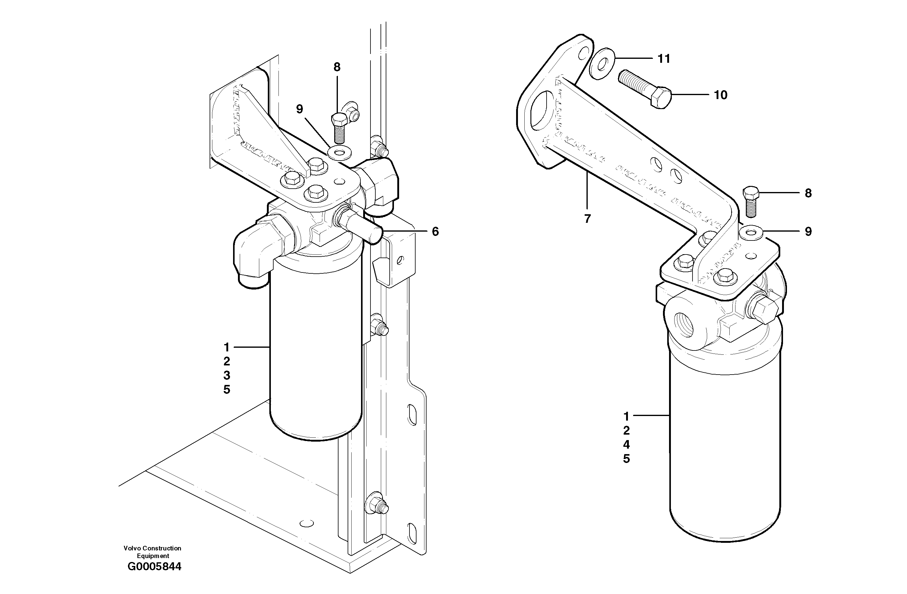 Hydraulic filter  S/N'S 35000 - 35049, 35052 - 35060 — volvo parts diagram
