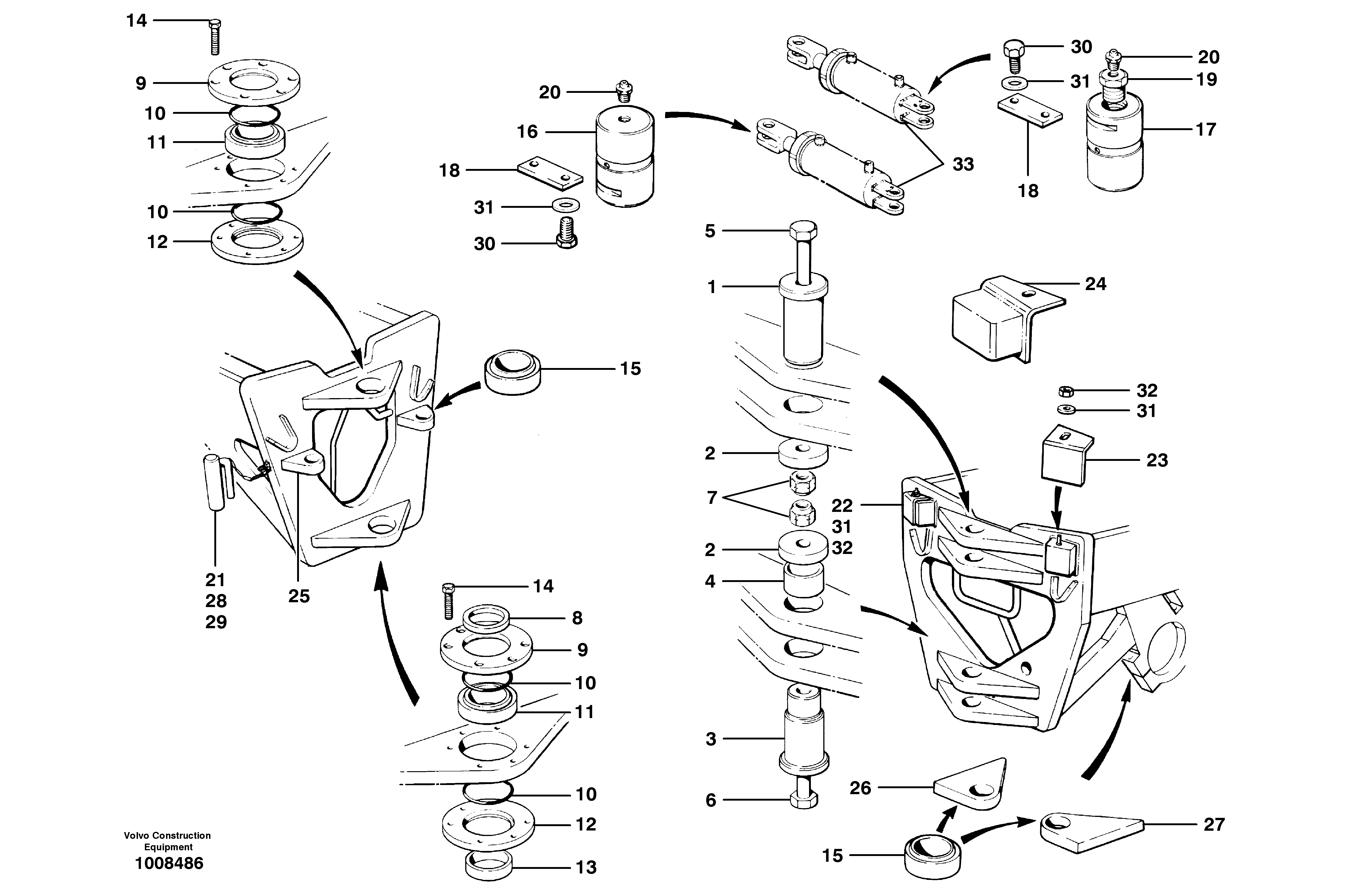 Articulation hinge — volvo parts diagram
