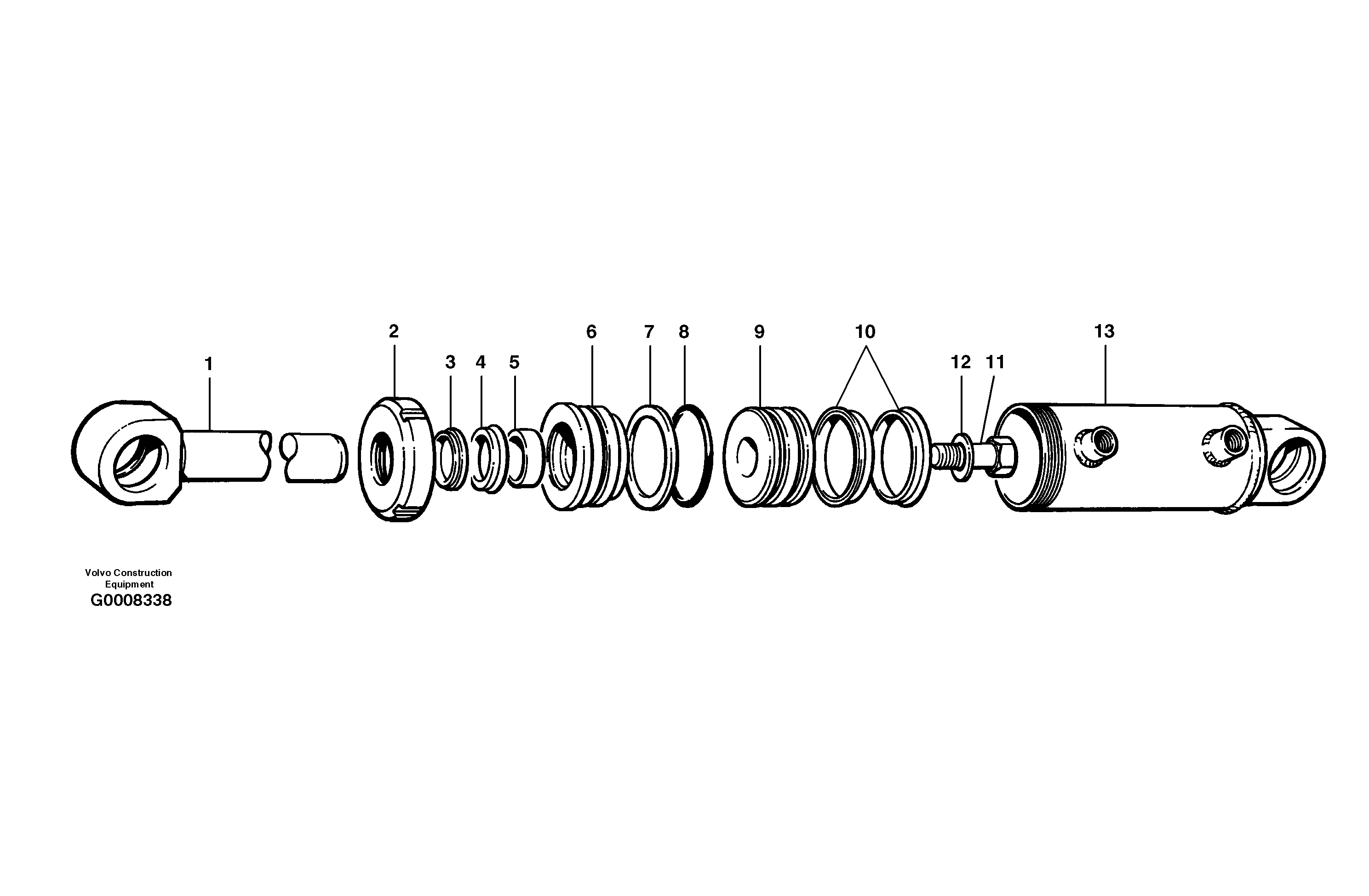 Wheel lean cylinders  MODEL G710B, G720B — volvo parts diagram