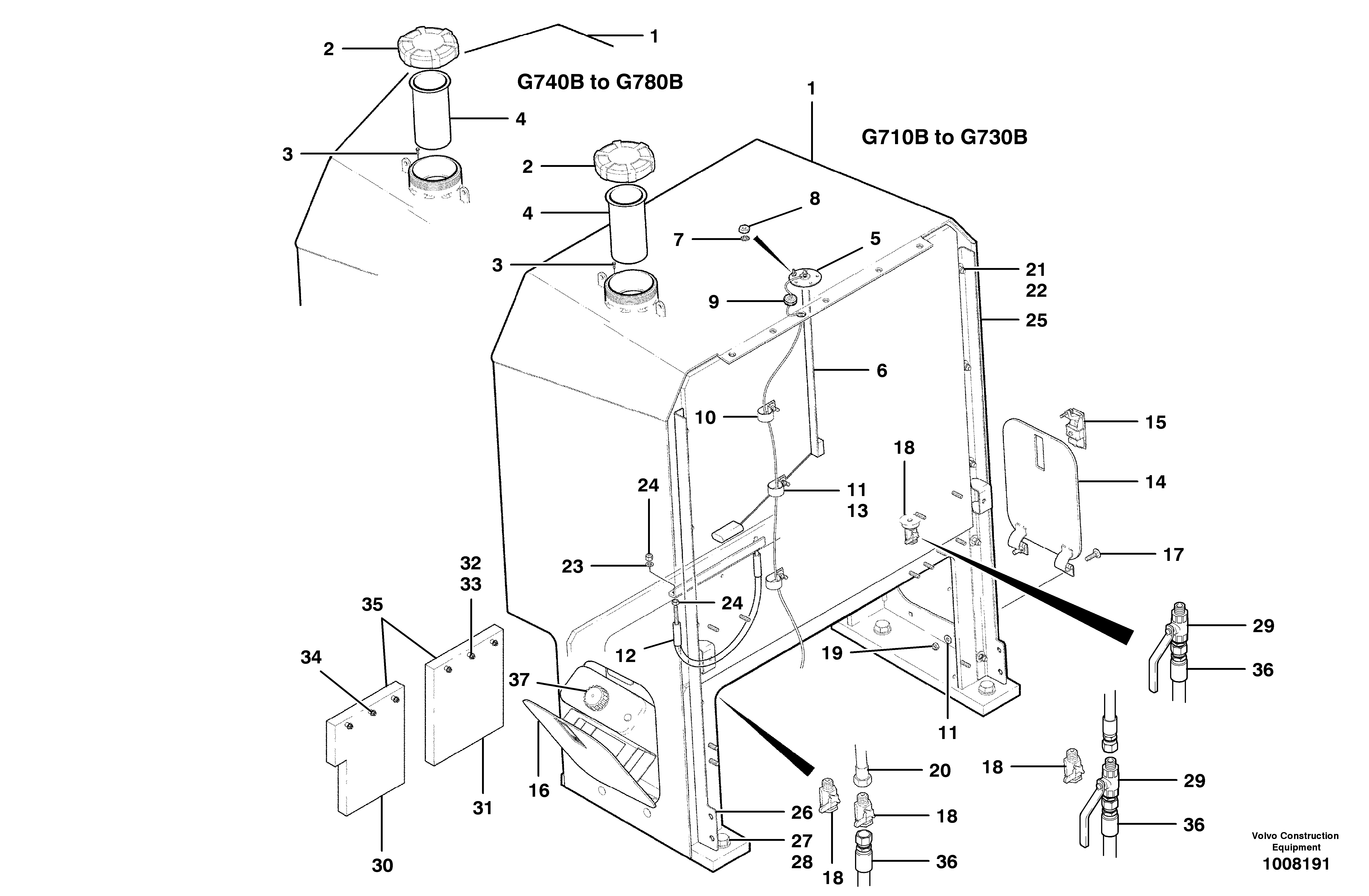 Fuel tank — volvo parts diagram
