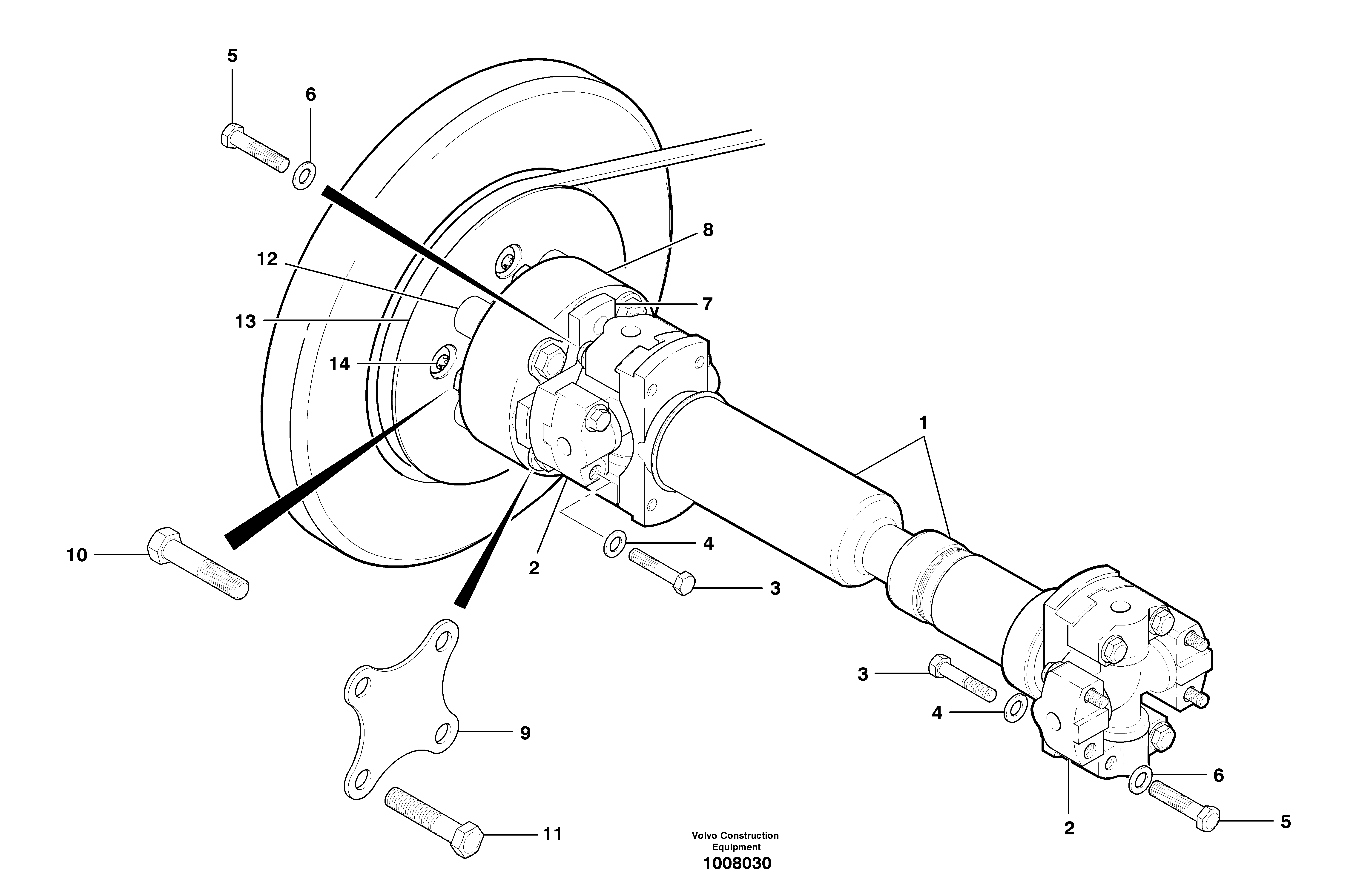 Pump drive shaft - AWD  MODEL G726B - S/N 35050, 35051, 35061 - — volvo parts diagram