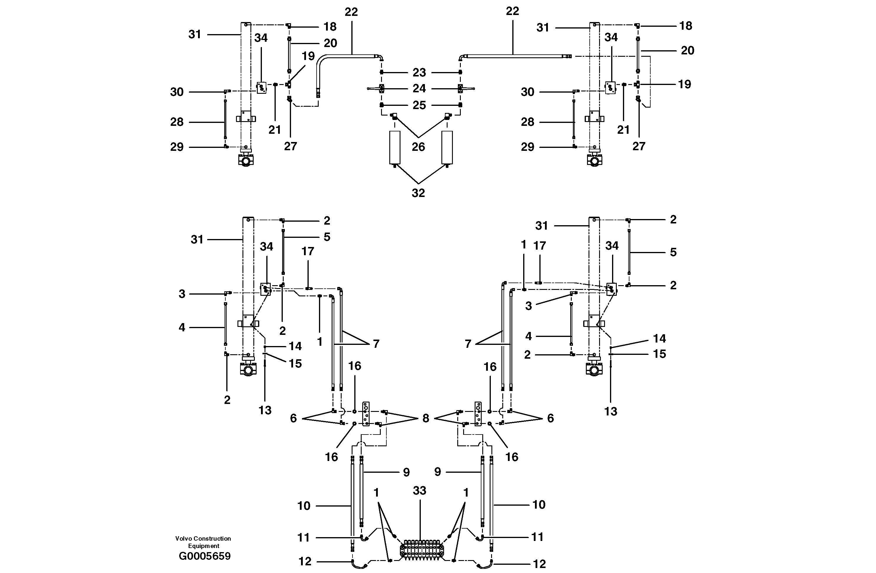 Blade lift cicruit - counterbalance valve — volvo parts diagram