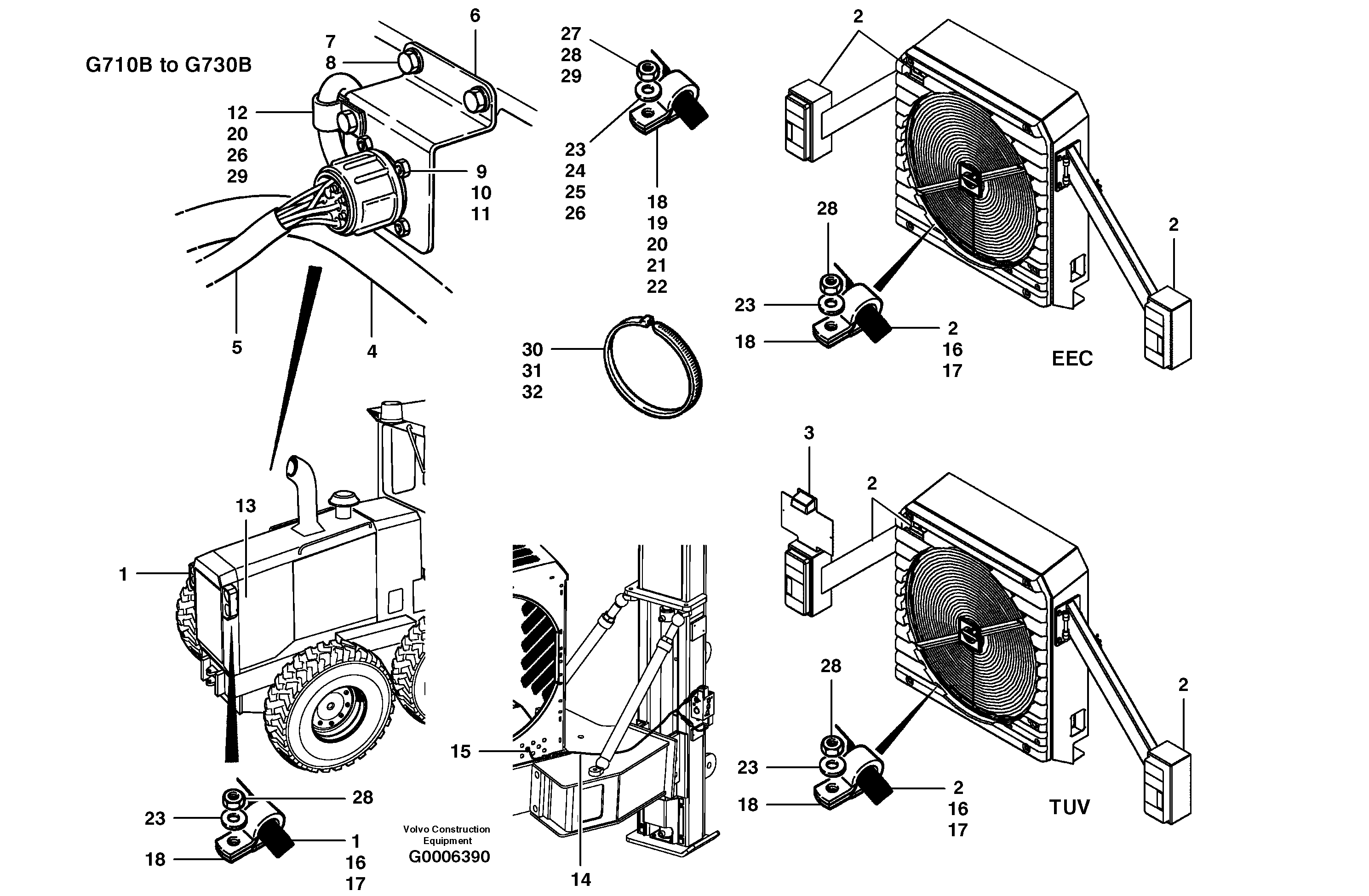 Wiring harness - rear  S/N 35050, 35051, 35061 - 36078 — volvo parts diagram