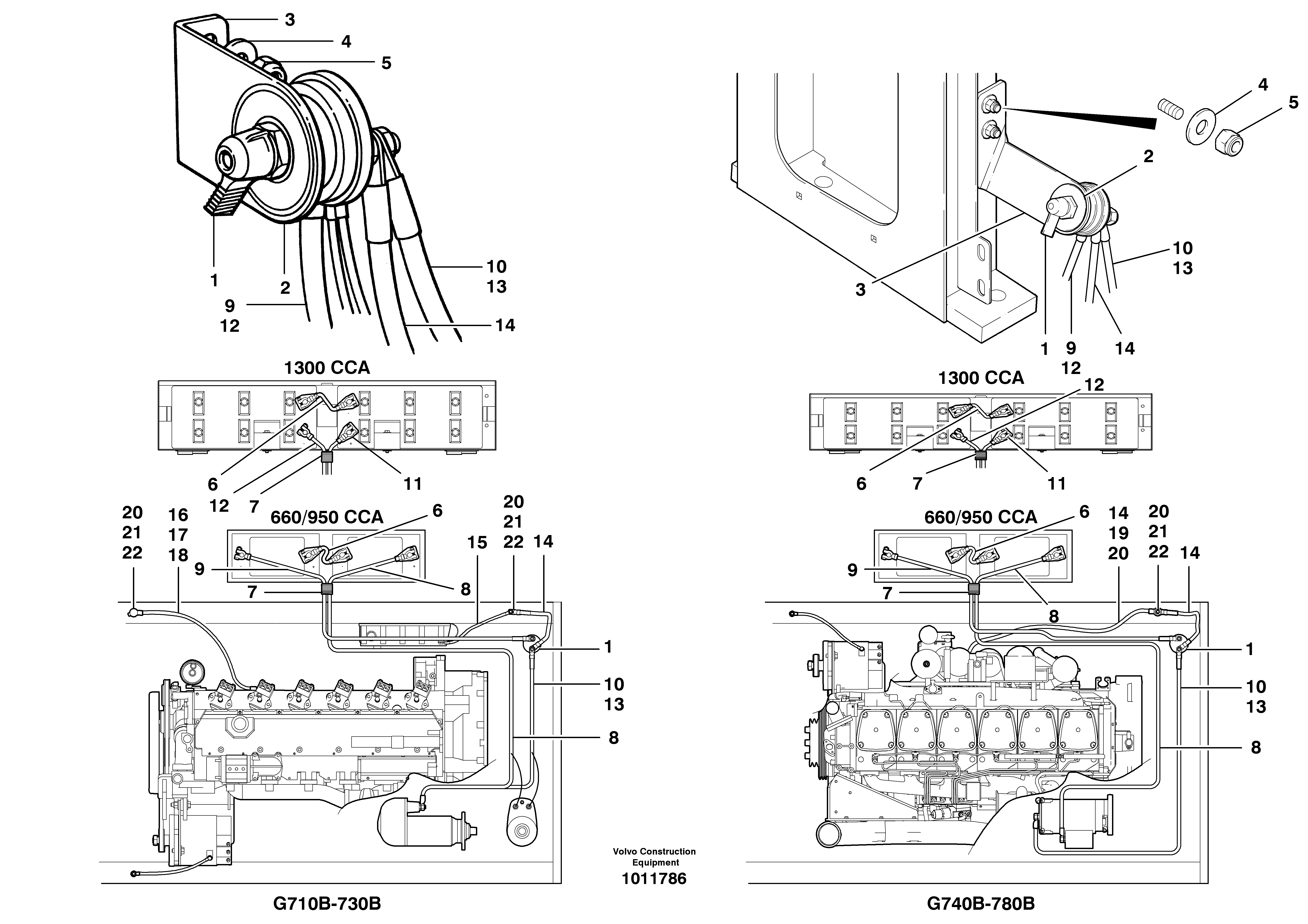 Battery cable and disconnect switch  S/N 35000 - 35049, 35052 - 35060 — volvo parts diagram