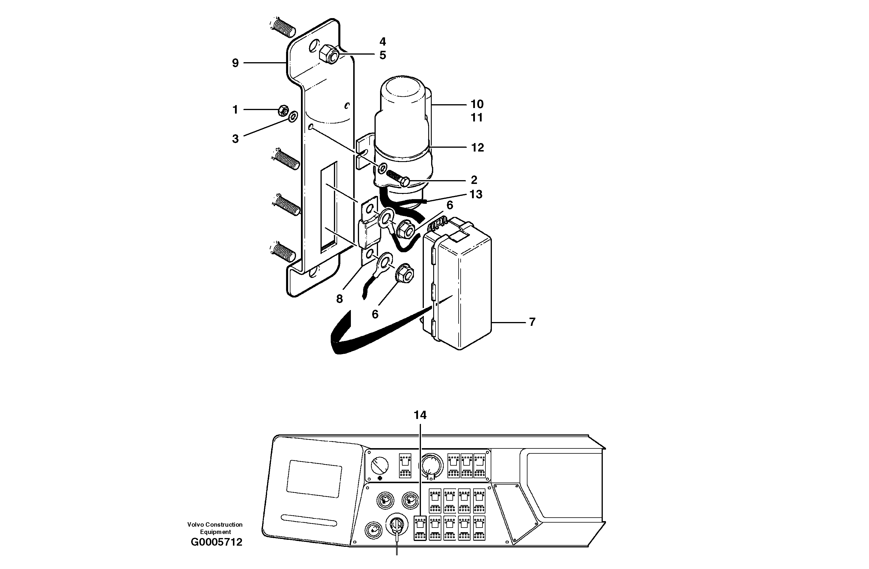 Air pre-heater solenoid — volvo parts diagram