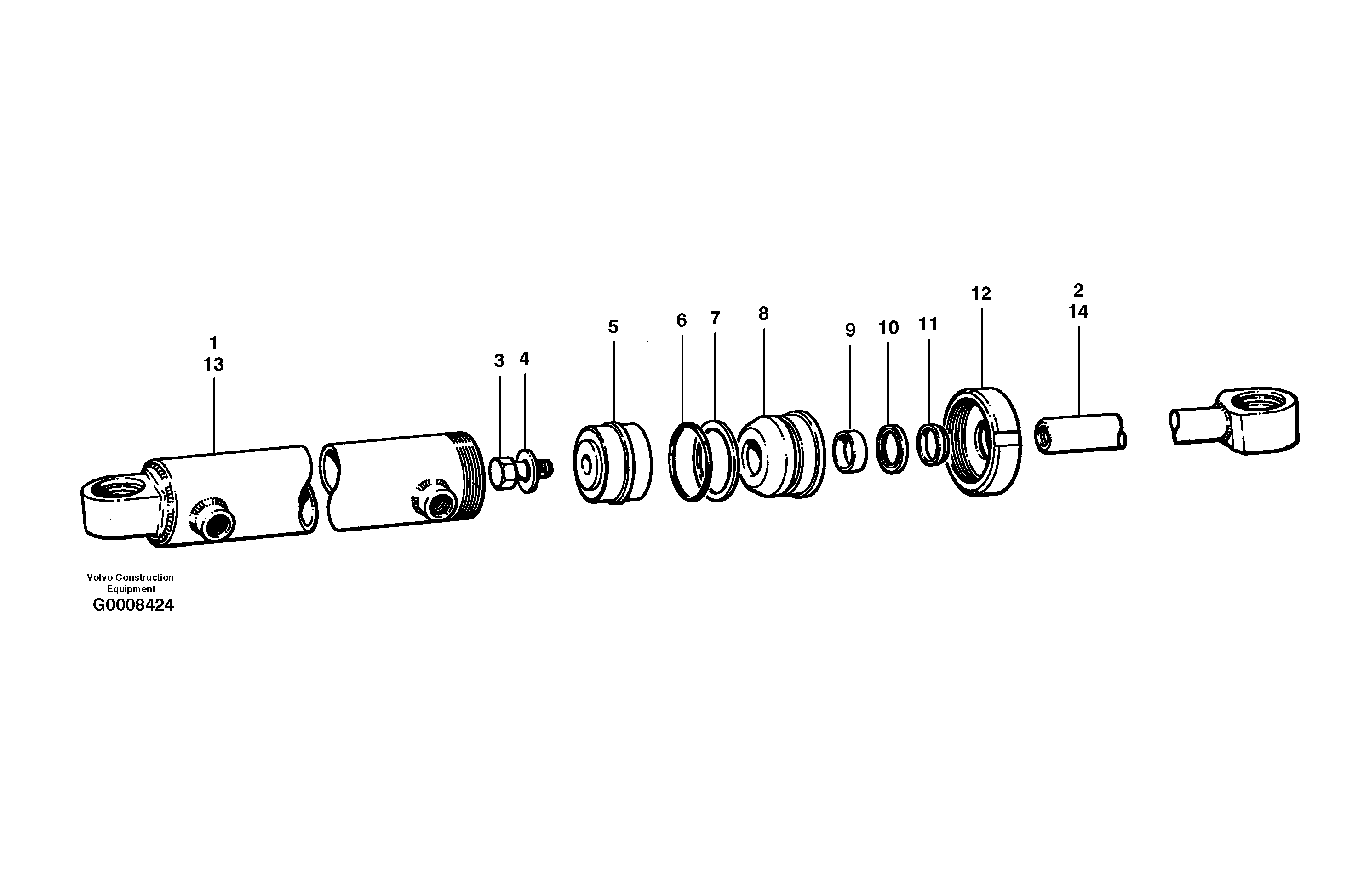 Blade tilt cylinder  MODEL G720B - G780B — volvo parts diagram