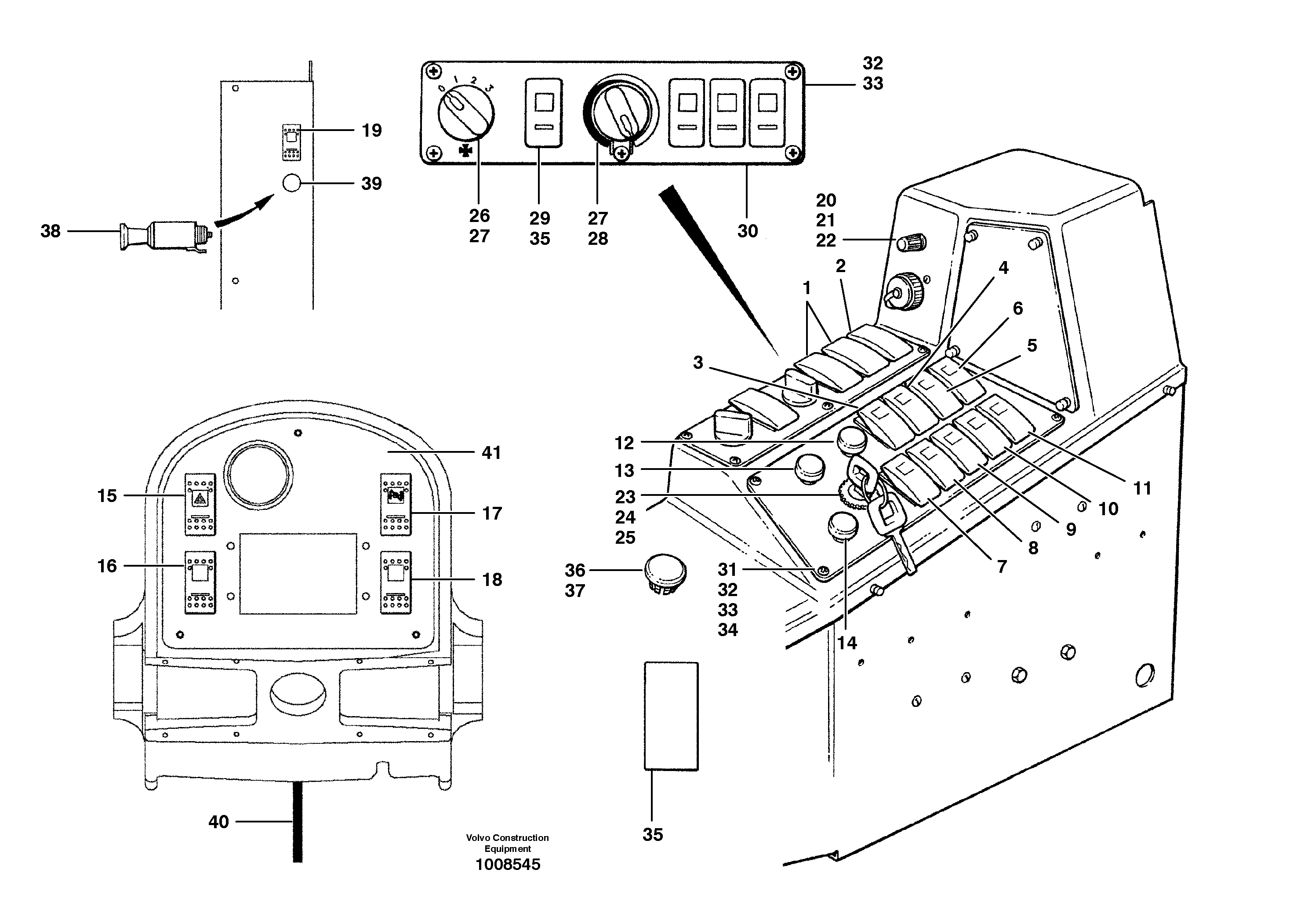 Switches  S/N 35050, 35051, 35061 - — volvo parts diagram