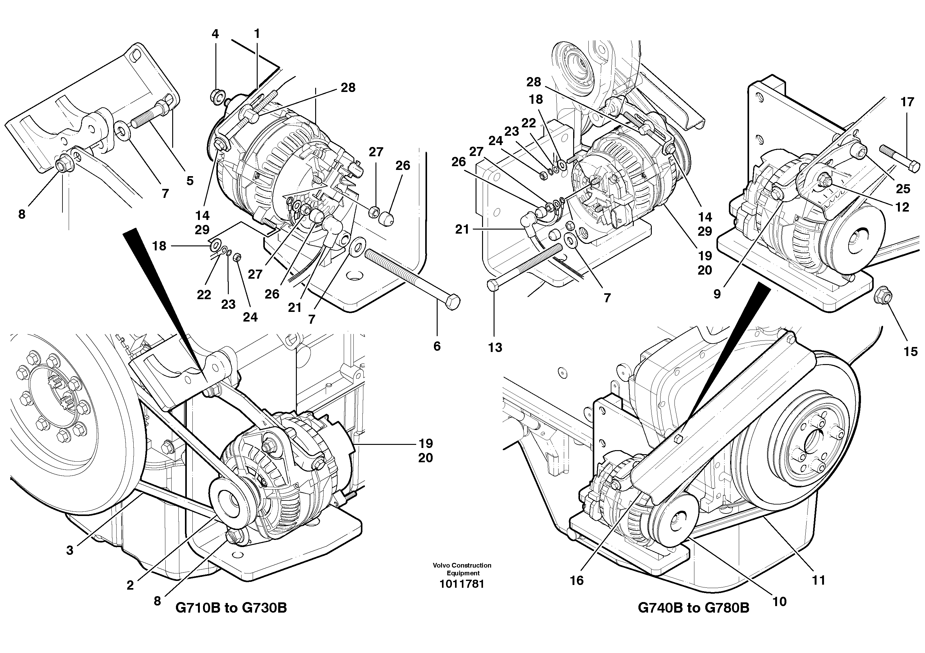 Alternator  S/N 36364 - — volvo parts diagram