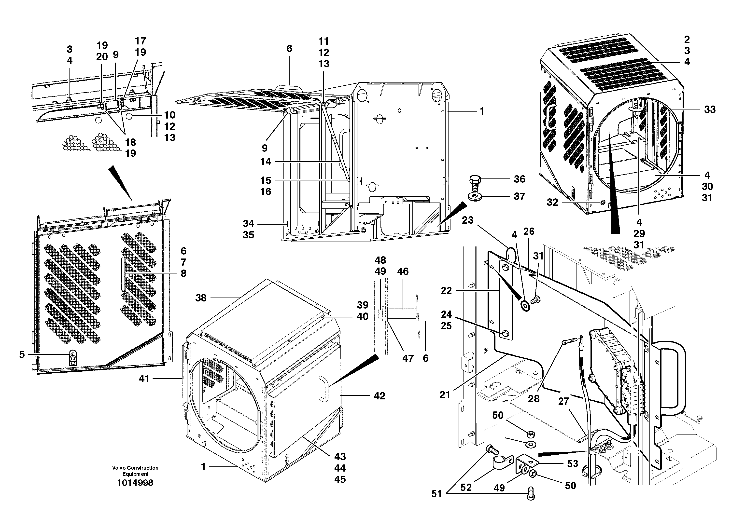 Radiator housing  MODEL G710B - G730B S/N 36787 - — volvo parts diagram