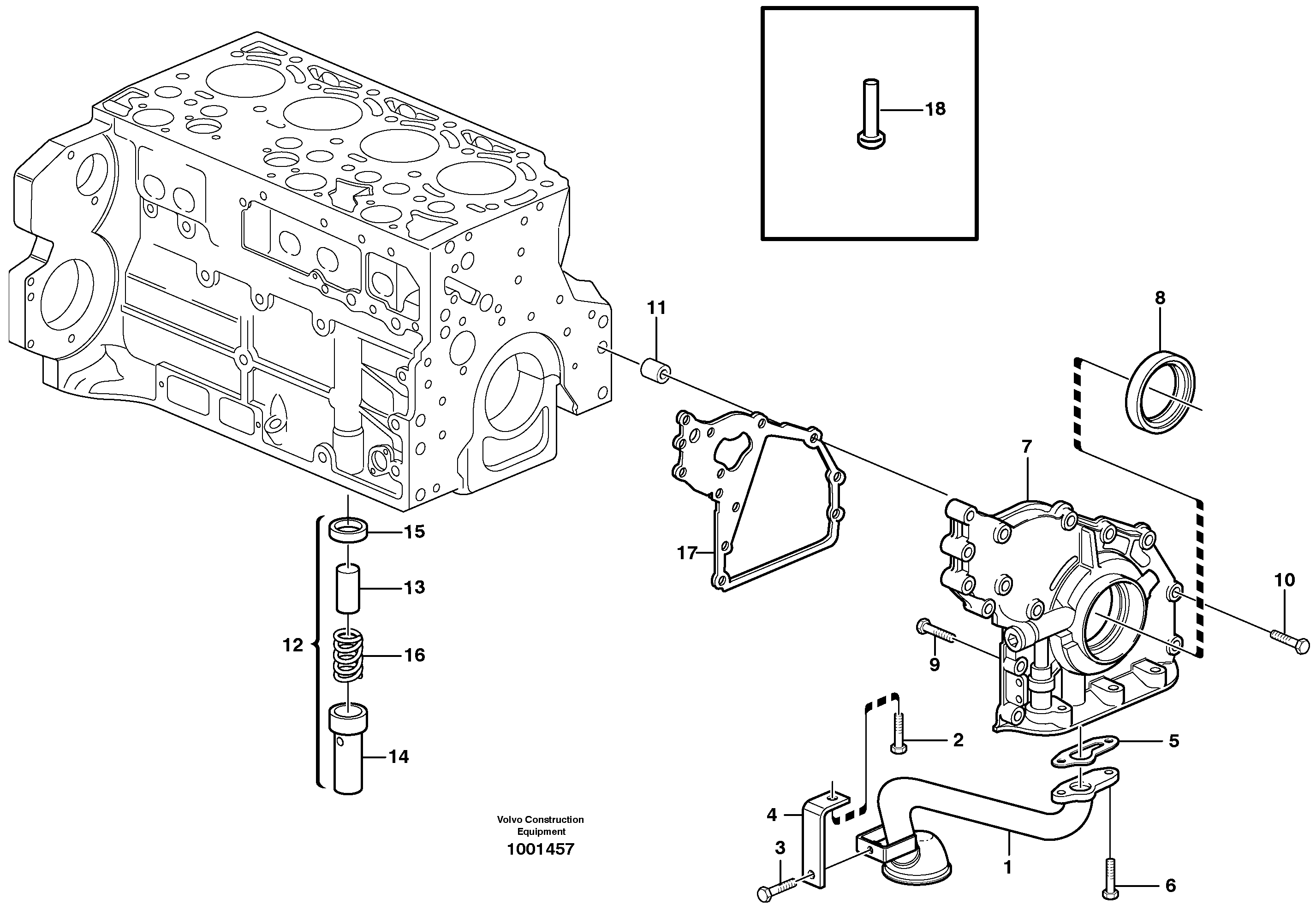 Lubricating oil system  G720B, G726B, G730B — volvo parts diagram