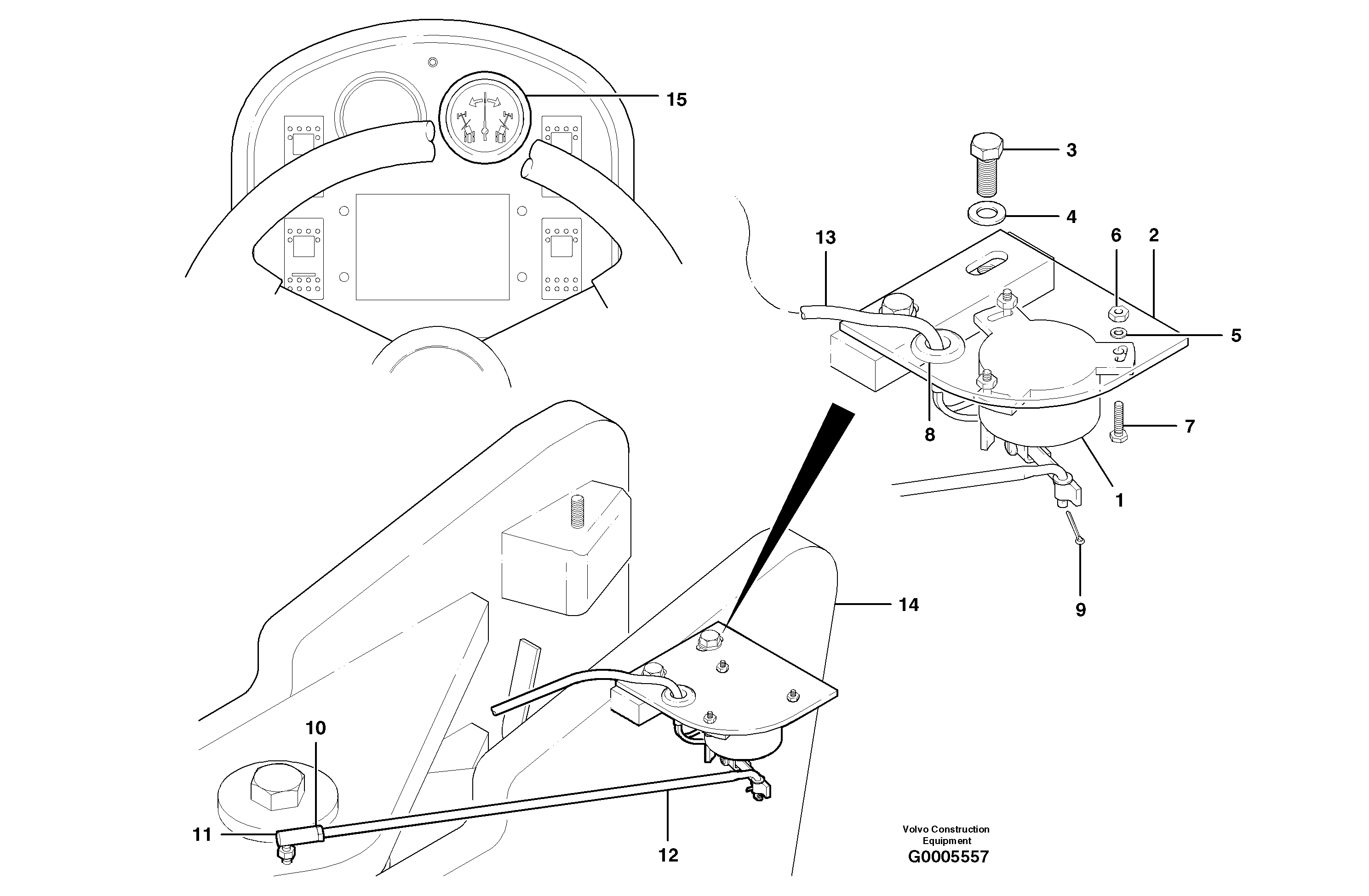 Articulation indicator  S/N 35000 - 35049, 35052 - 35060 — volvo parts diagram