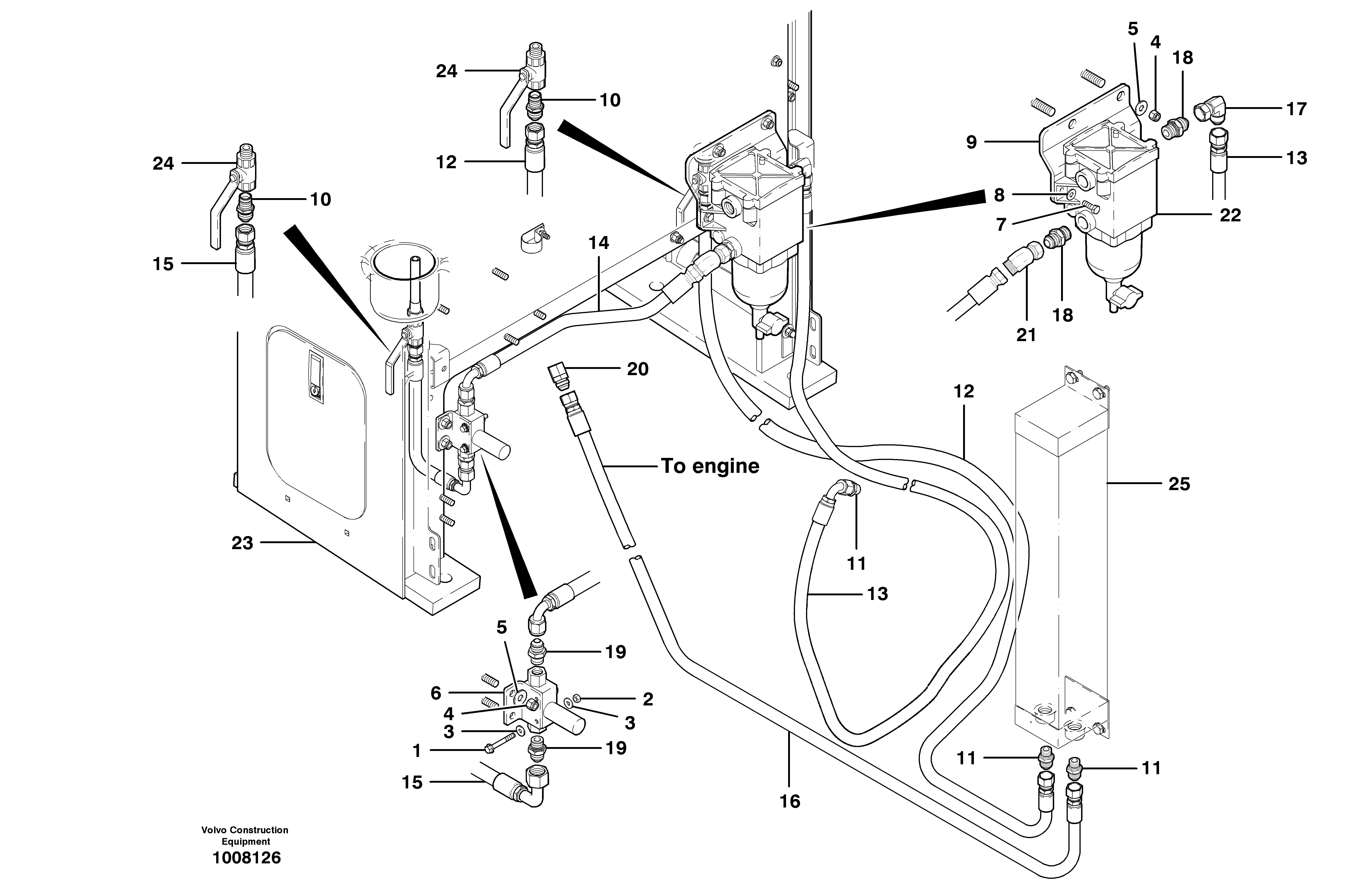 Fuel circuits  MODEL G710B - G730B — volvo parts diagram
