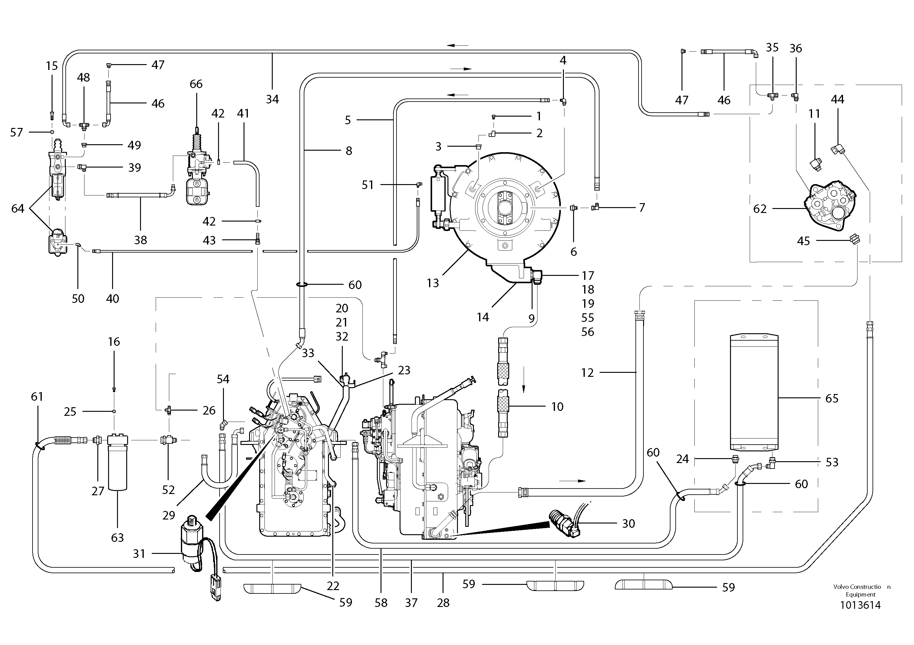 Transmission hydraulic circuit  MODEL G740B - G780B - S/N 36880 - — volvo parts diagram