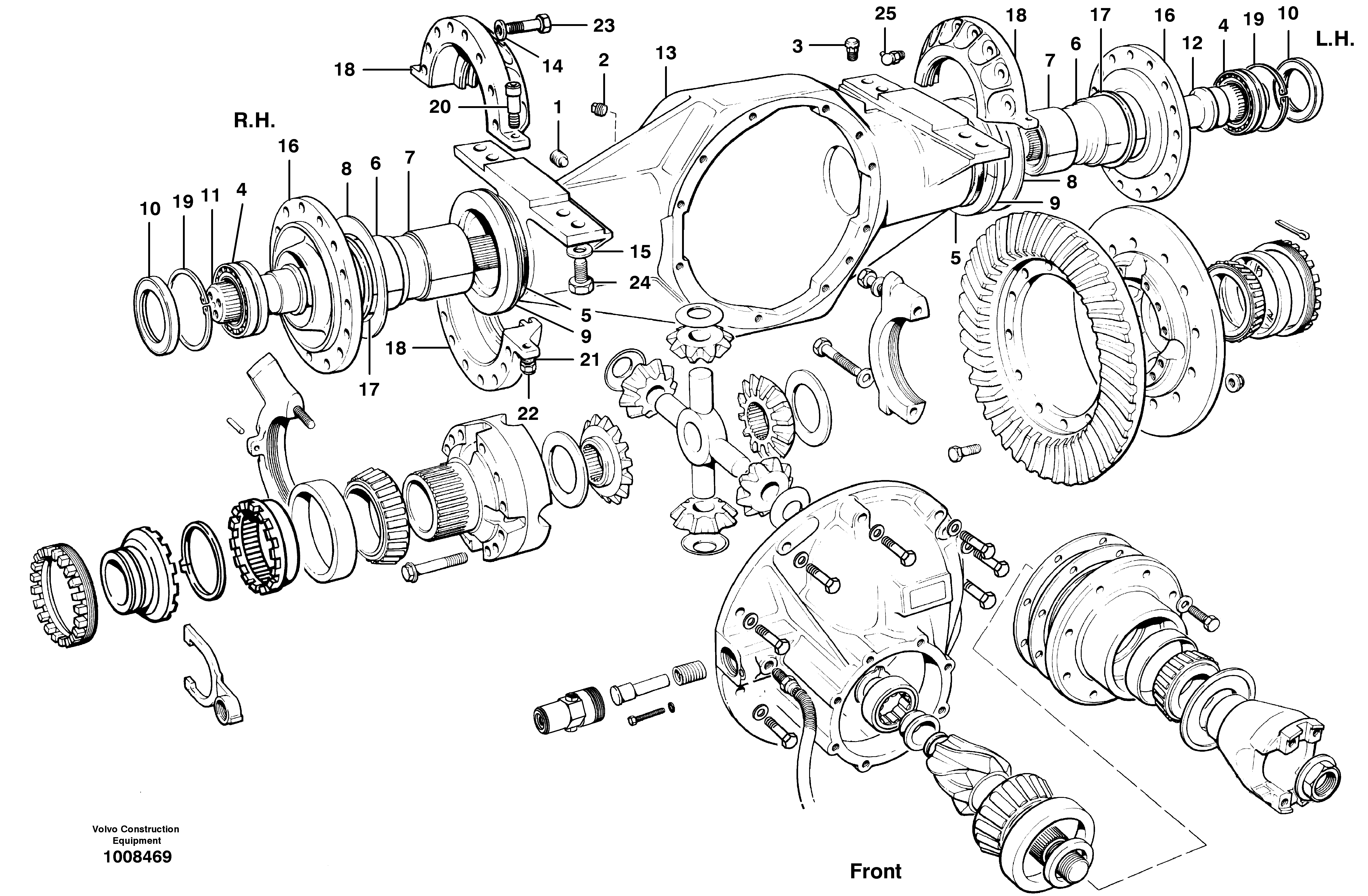 Final drive - housing assembly  MODEL G710B - G726B - S/N 35624 - — volvo parts diagram
