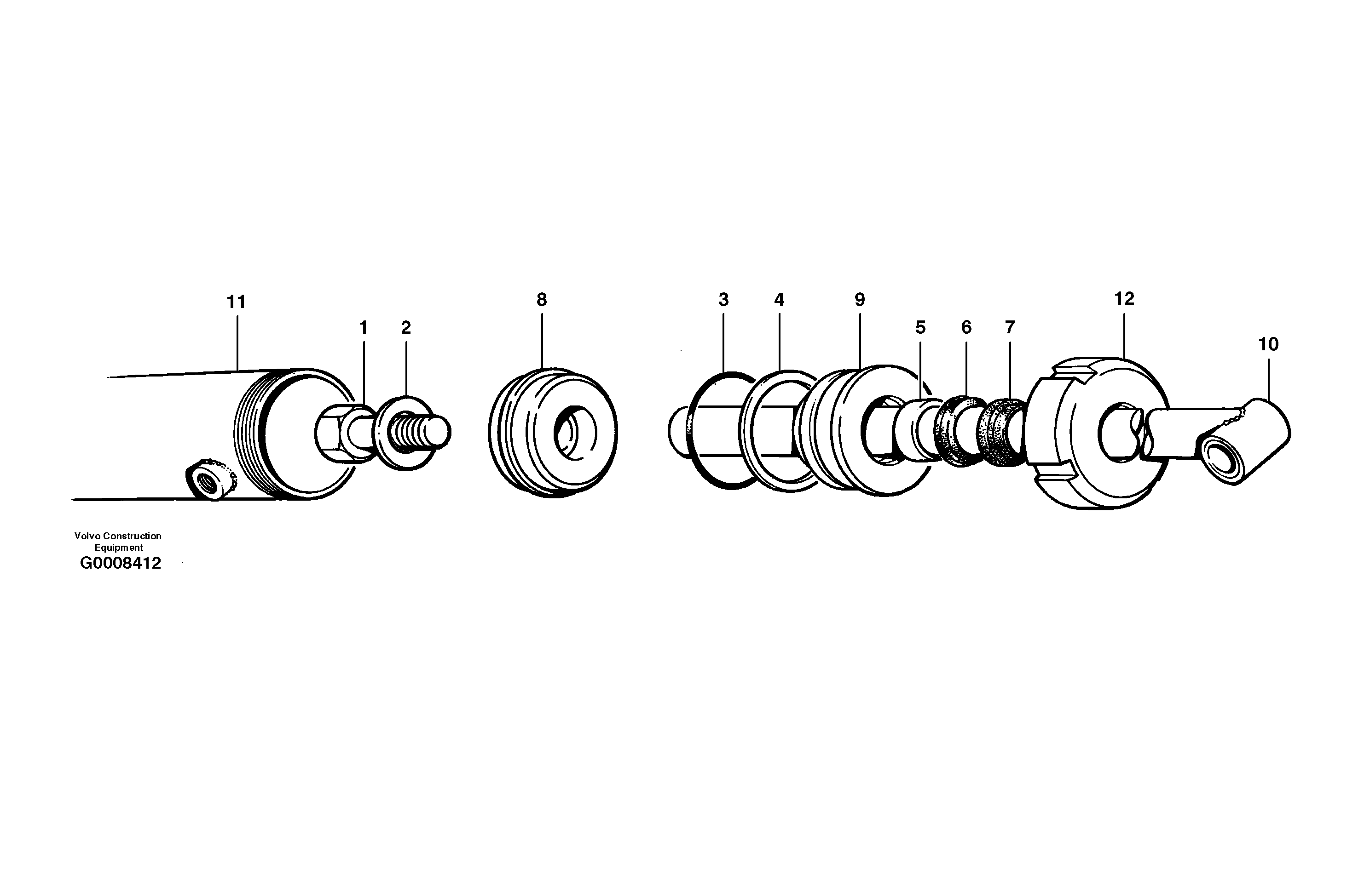Windrow eliminator cylinder — volvo parts diagram