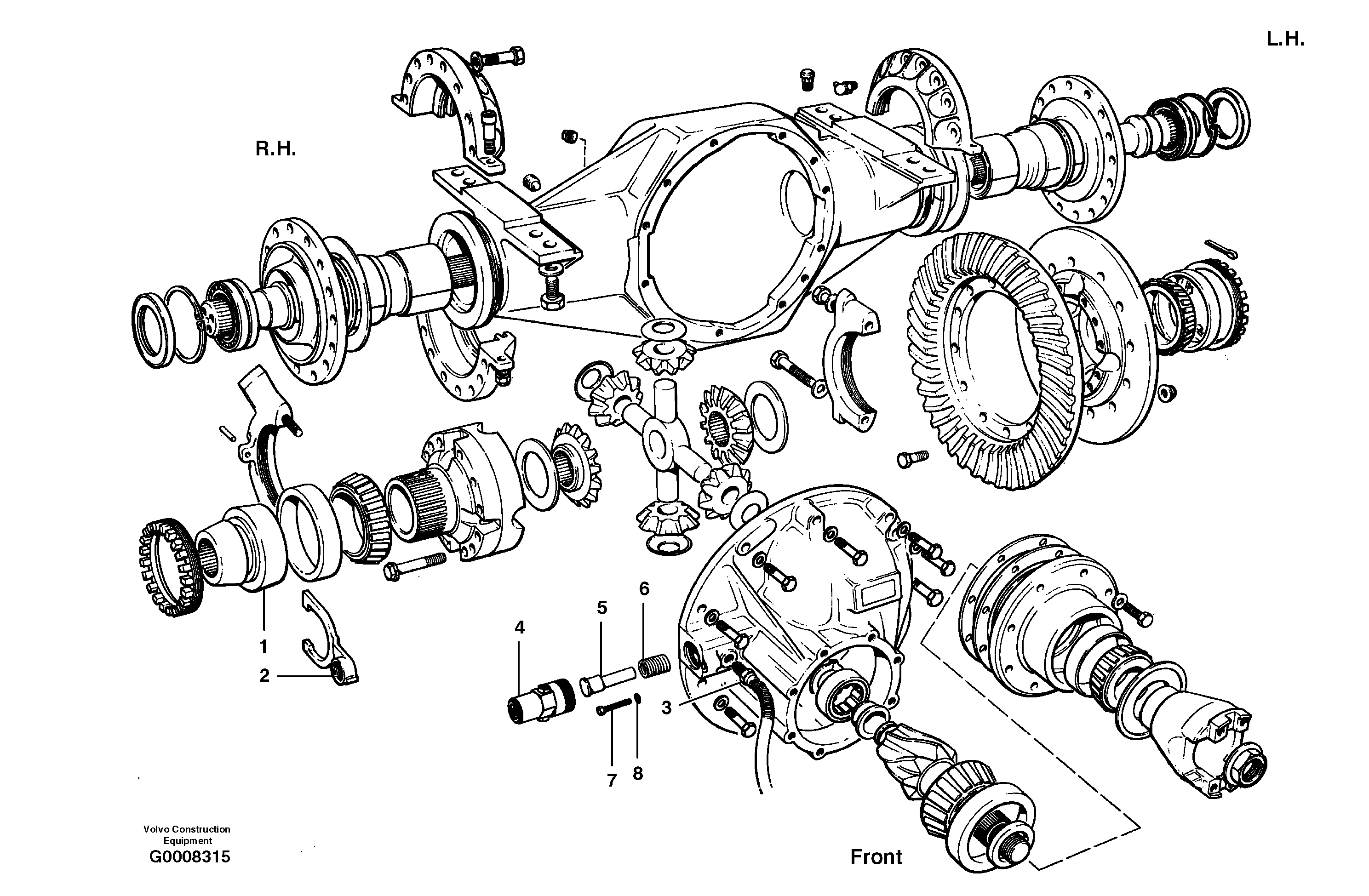 Final drive - differential lock  MODEL G710B - G726B - S/N 35000 - 35623 — volvo parts diagram
