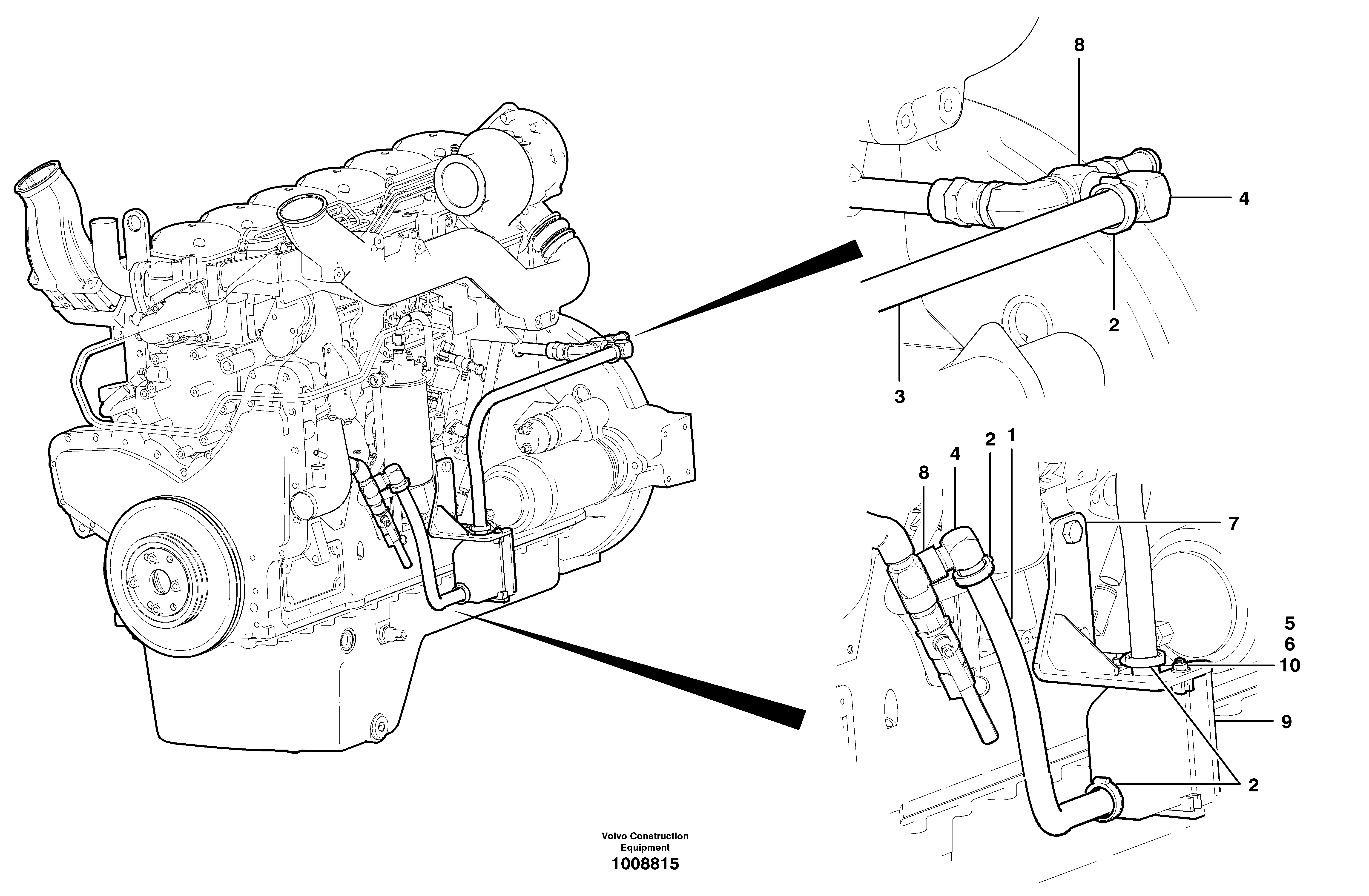 Recirculating coolant heater installation  MODEL G740B - G780B — volvo parts diagram