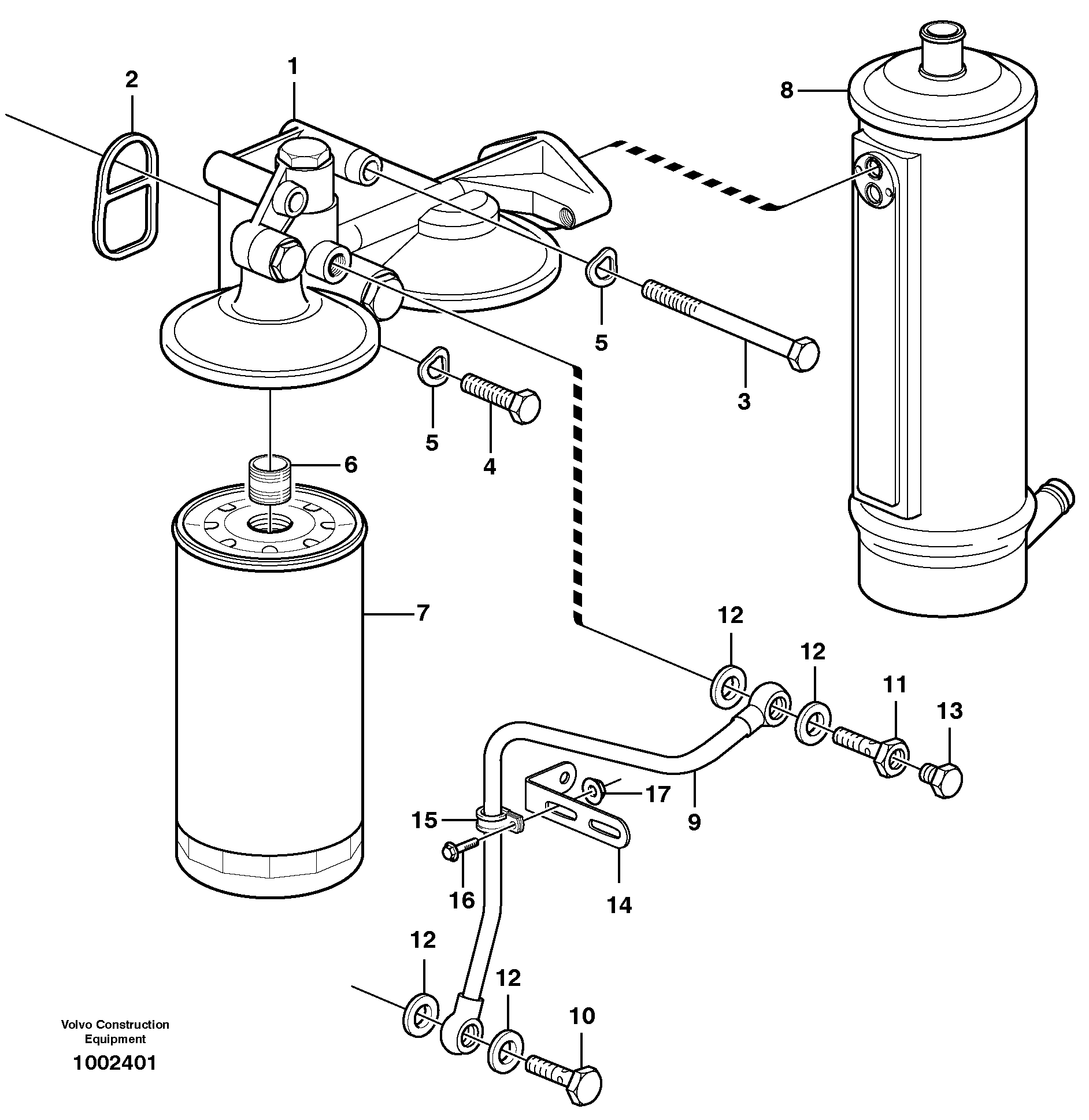 Oil filter  G740B, G746B, G780B — volvo parts diagram
