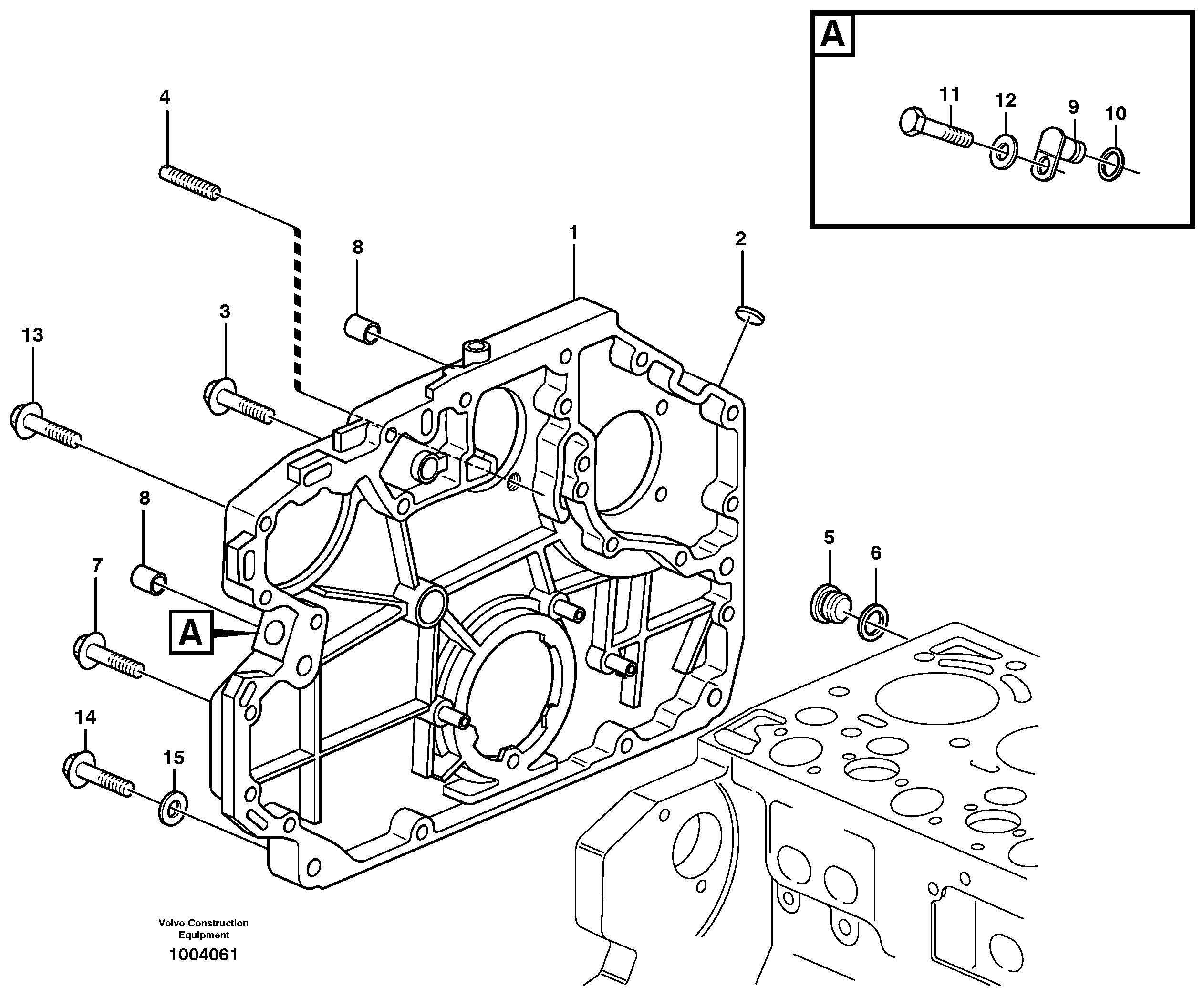 Timing gear casing  G710B, G720B, G726B, G730B — volvo parts diagram