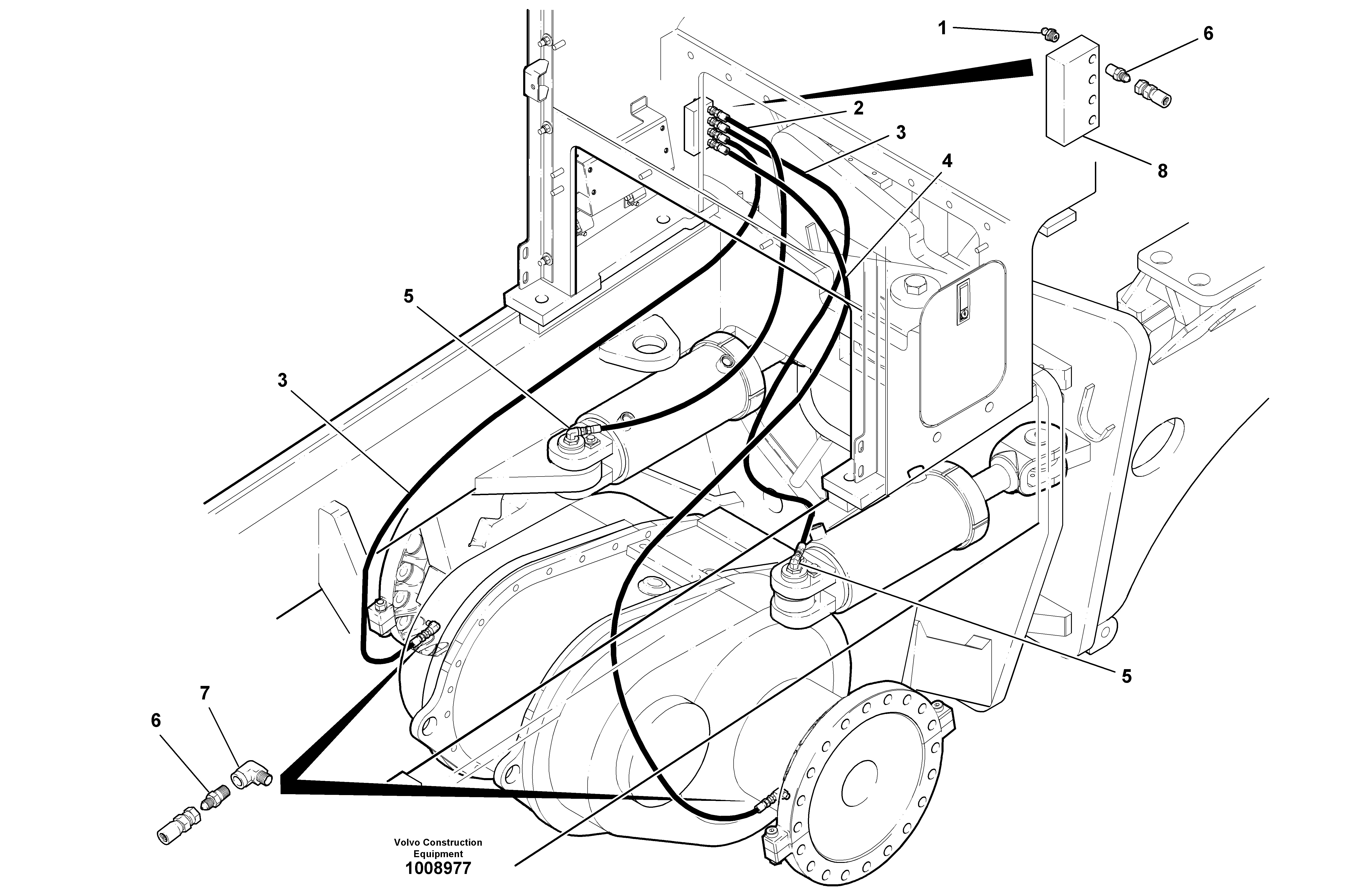 Remote greasing  S/N 35000 - 36311 — volvo parts diagram